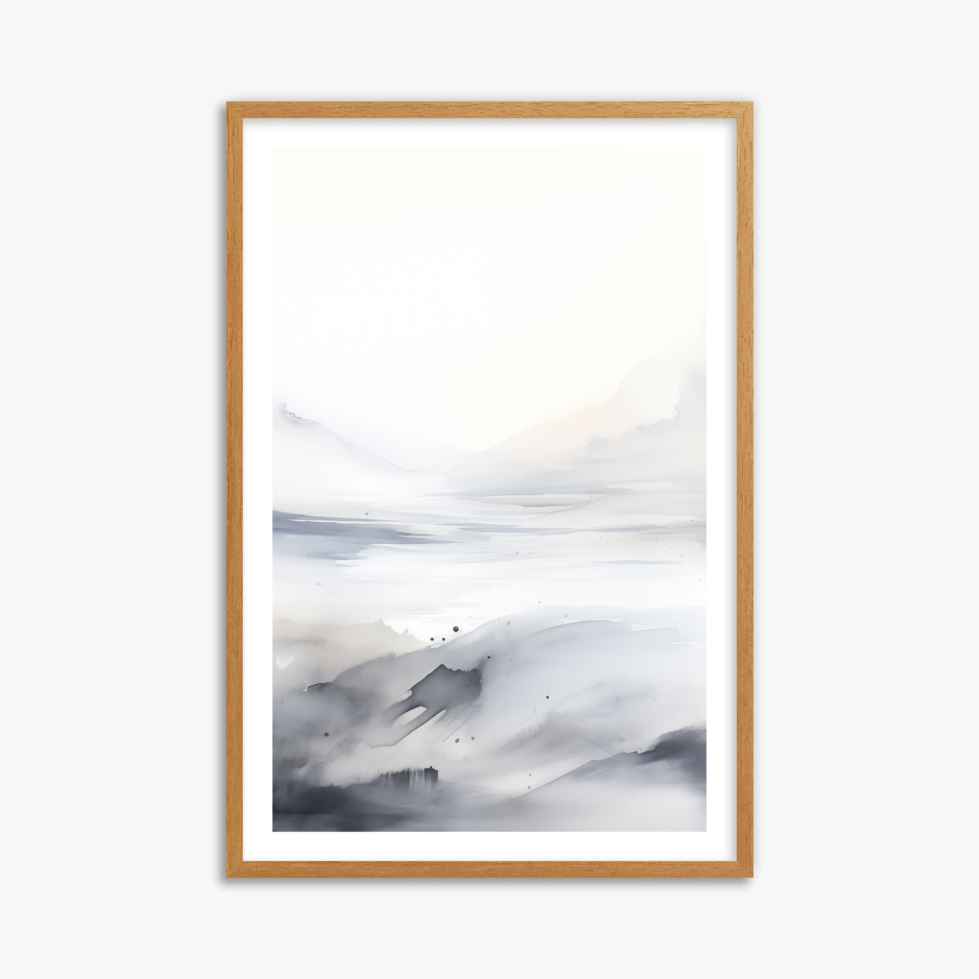 Misty Horizon Whisper, 61x91cm Framed Poster With Oak Frame