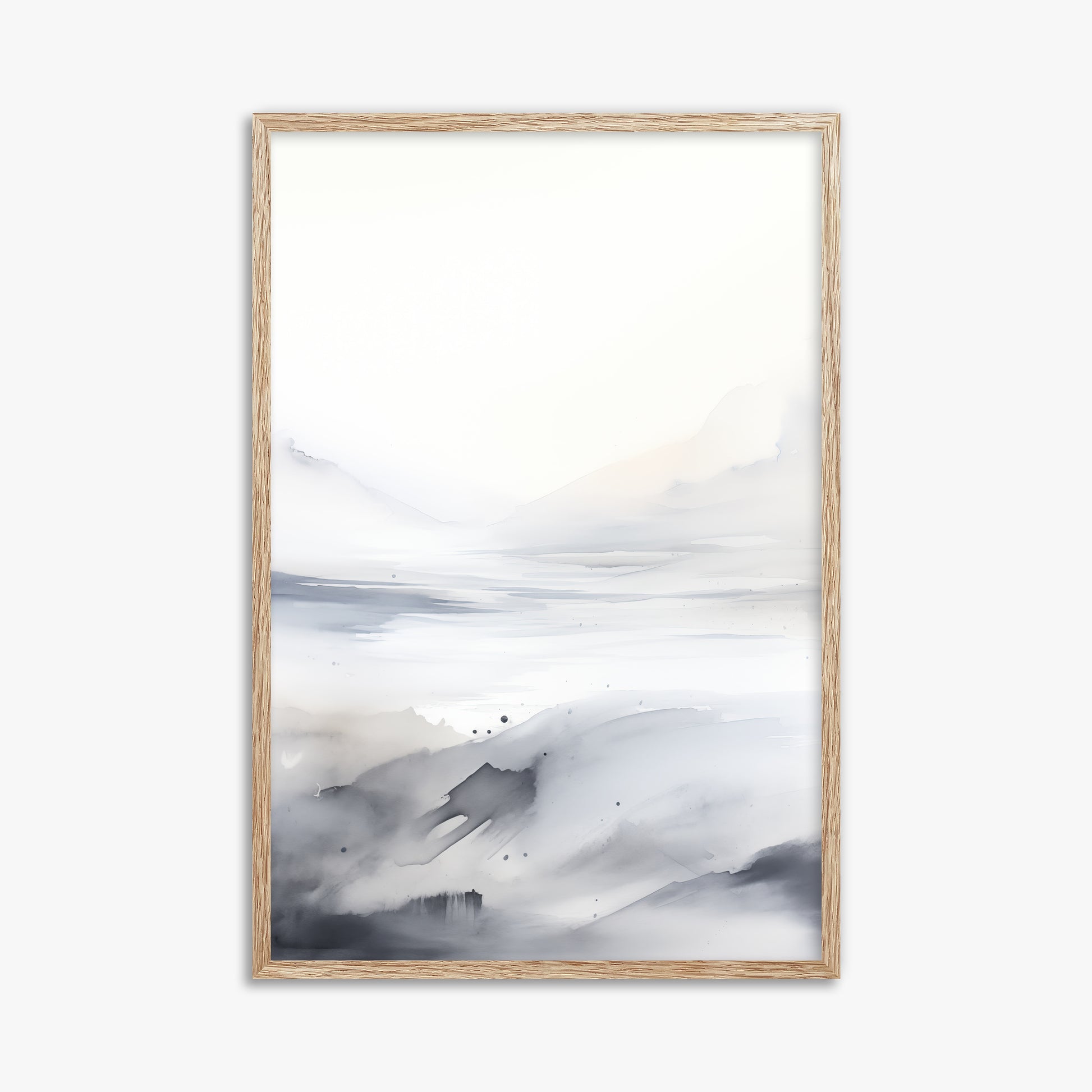 Misty Horizon Whisper, 61x91cm Framed Poster With Raw Oak Frame