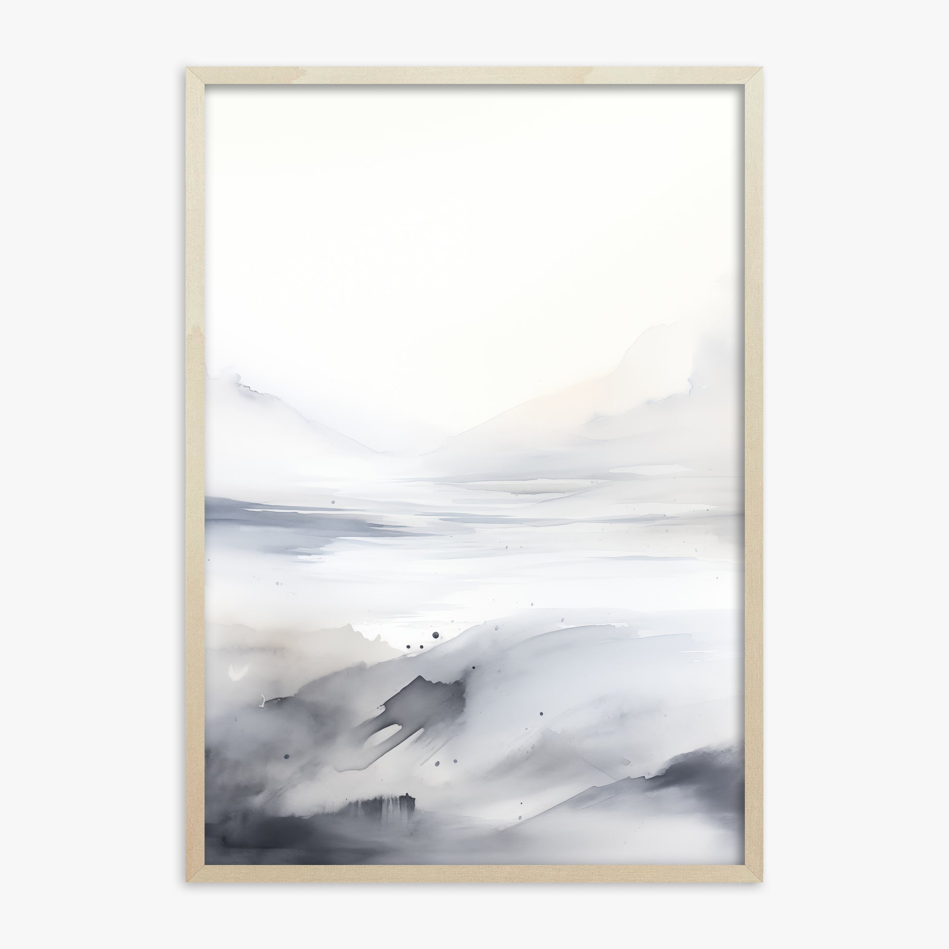 Misty Horizon Whisper, 70x100cm Framed Poster With Lime Wood Frame