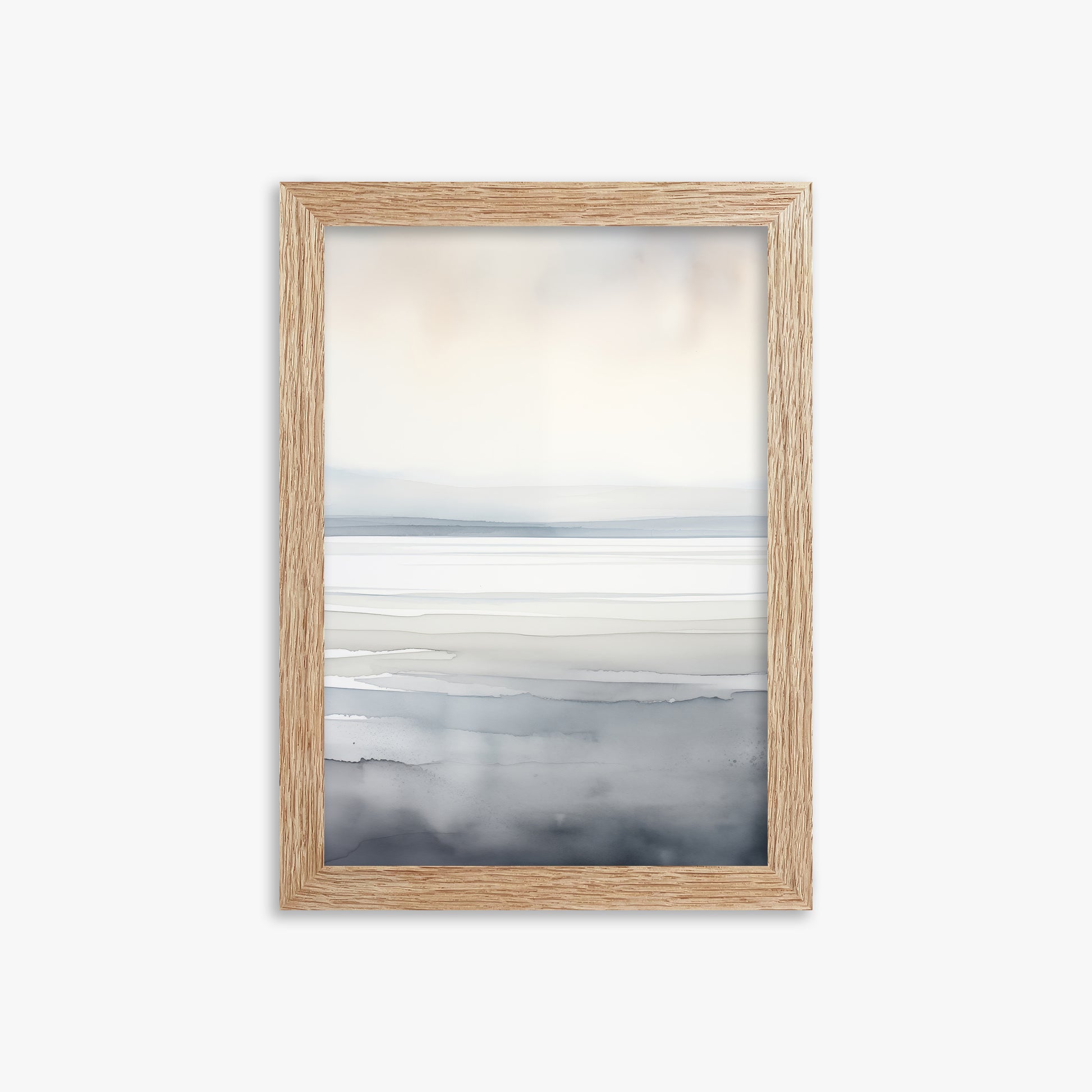 Whisper Beach, 21x30cm Framed Poster With Raw Oak Frame