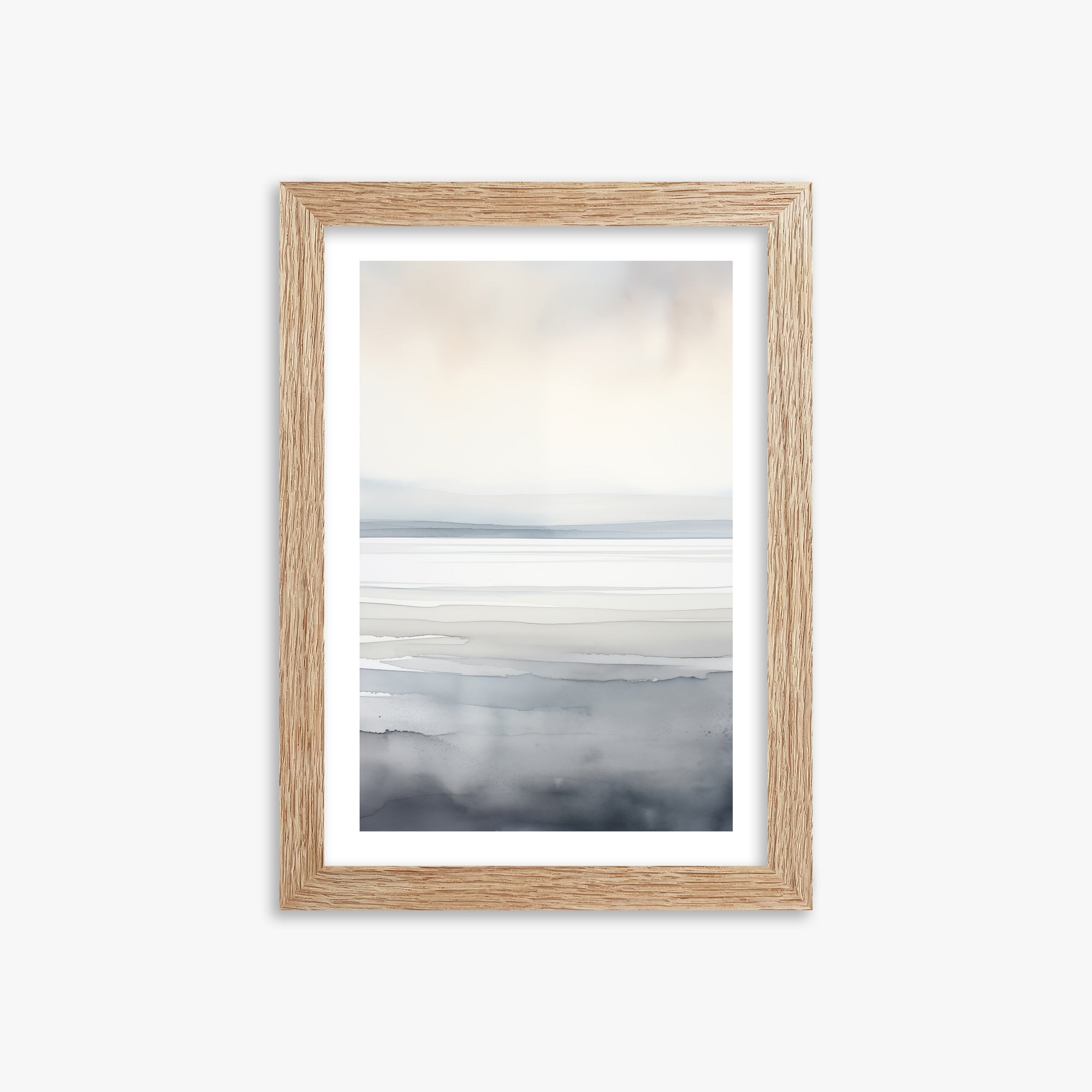 Whisper Beach, 21x30cm Framed Poster With Raw Oak Frame
