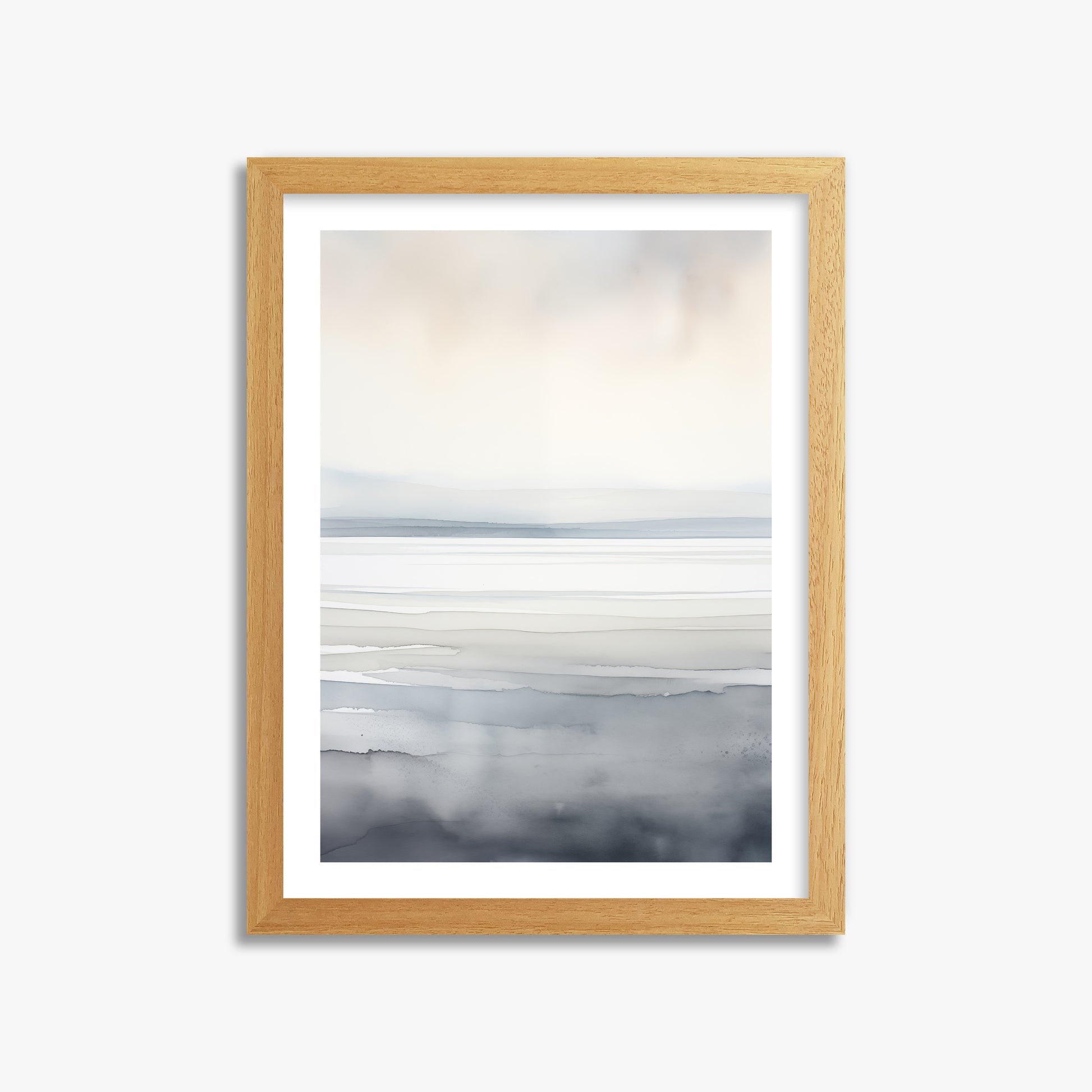 Whisper Beach, 30x40cm Framed Poster With Oak Frame