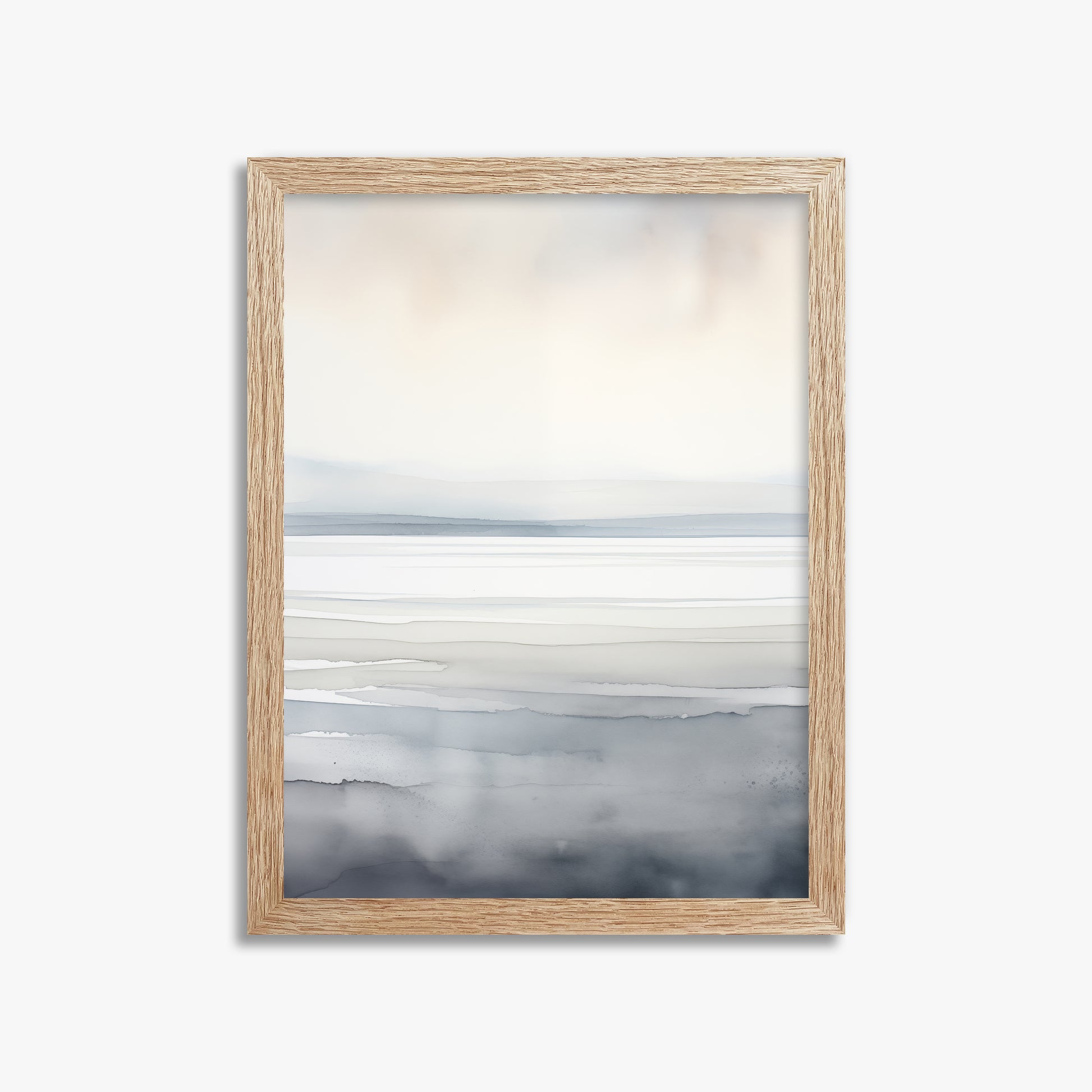 Whisper Beach, 30x40cm Framed Poster With Raw Oak Frame