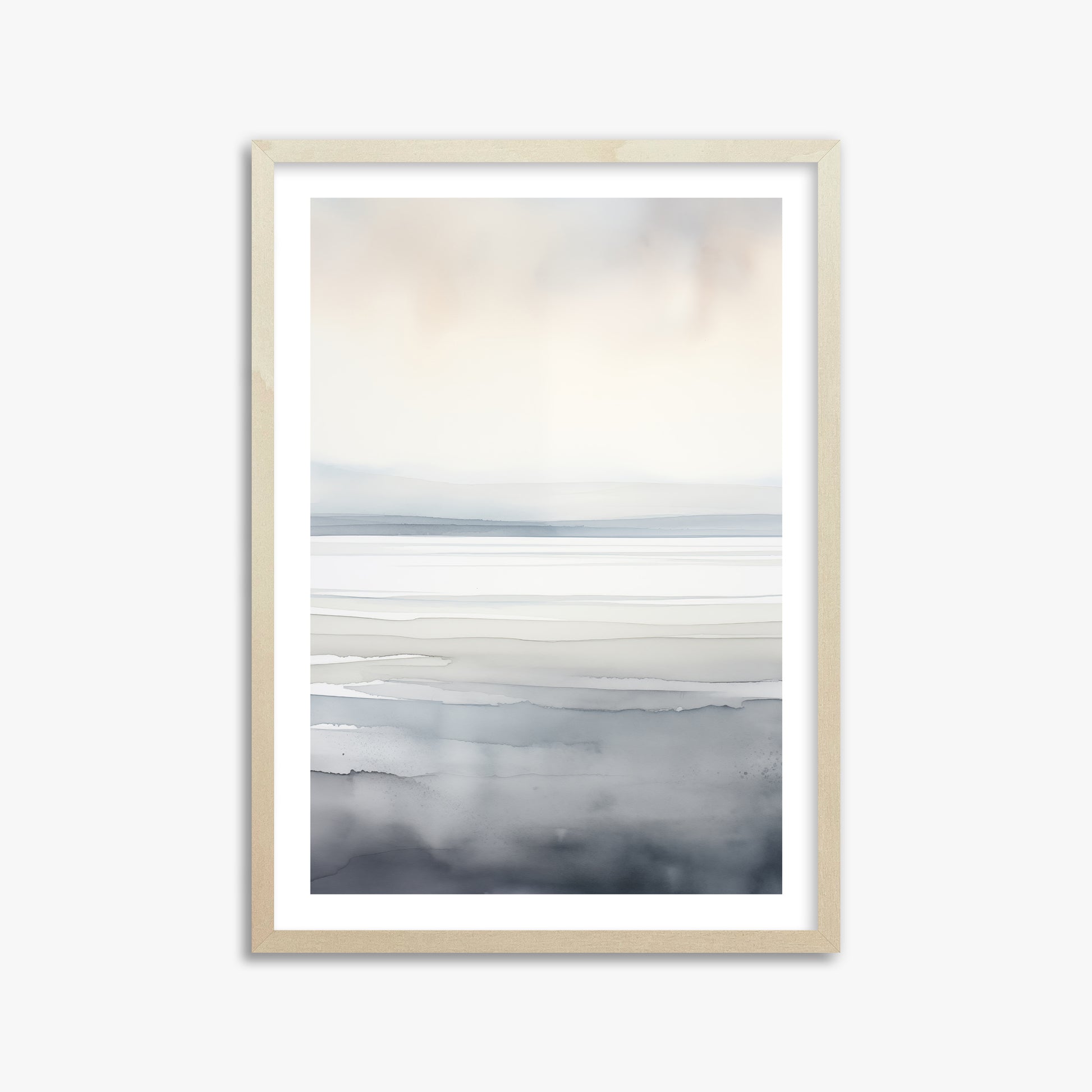 Whisper Beach, 50x70cm Framed Poster With Lime Wood Frame