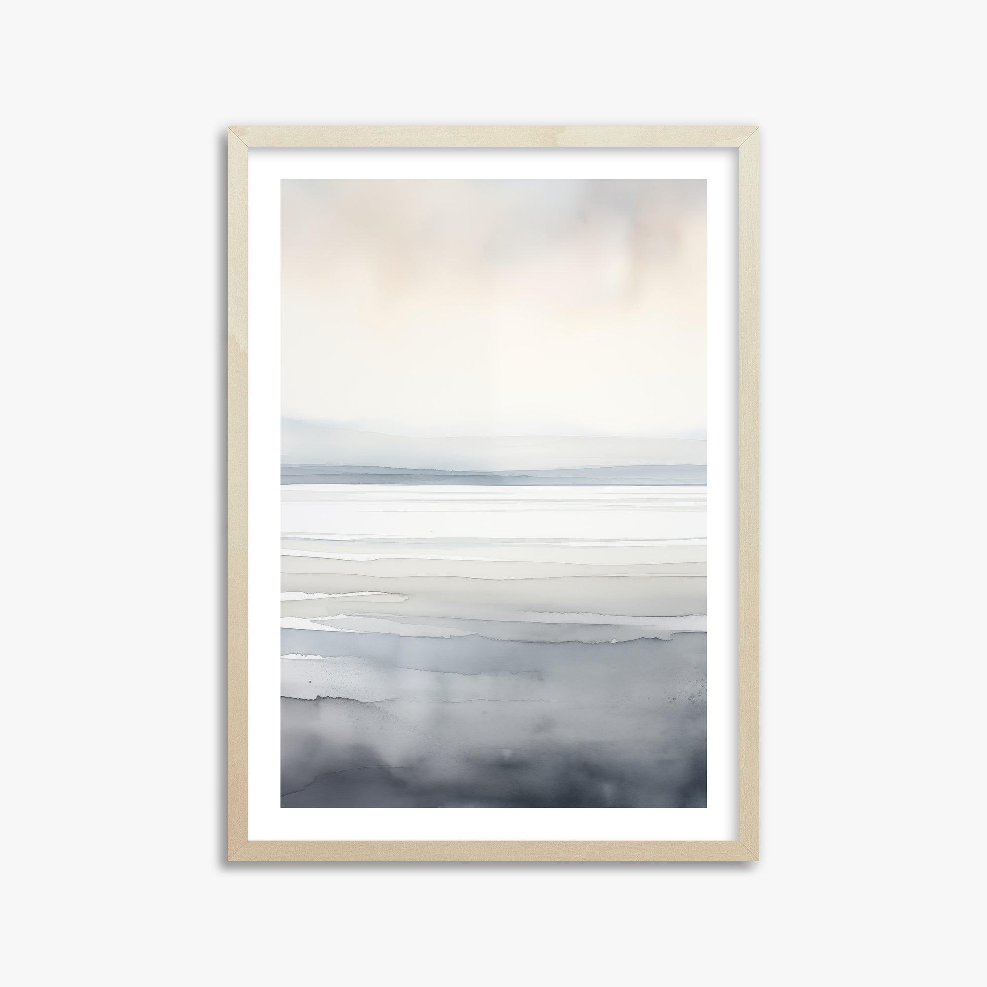 Whisper Beach, 50x70cm Framed Poster With Lime Wood Frame