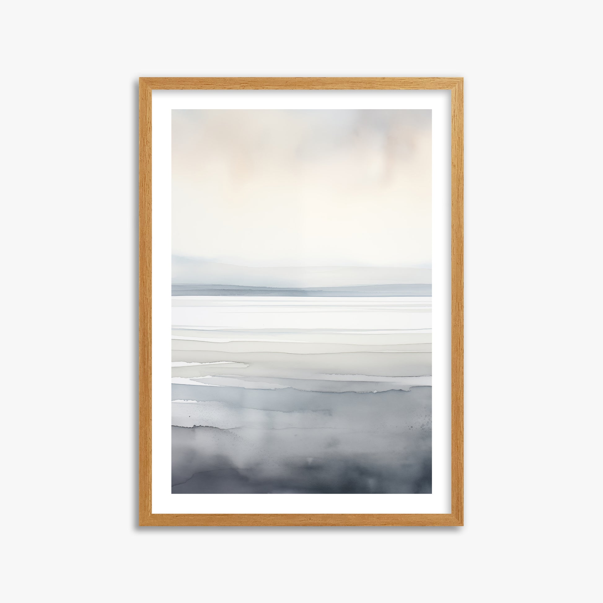 Whisper Beach, 50x70cm Framed Poster With Oak Frame