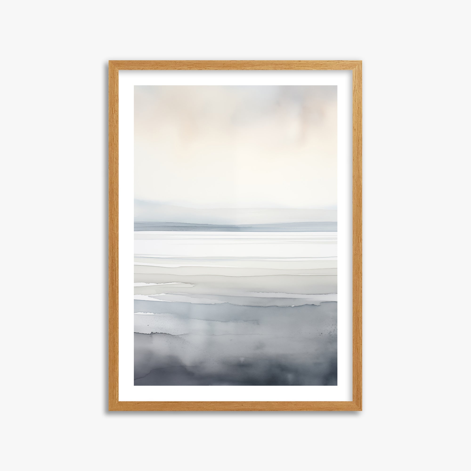 Whisper Beach, 50x70cm Framed Poster With Oak Frame