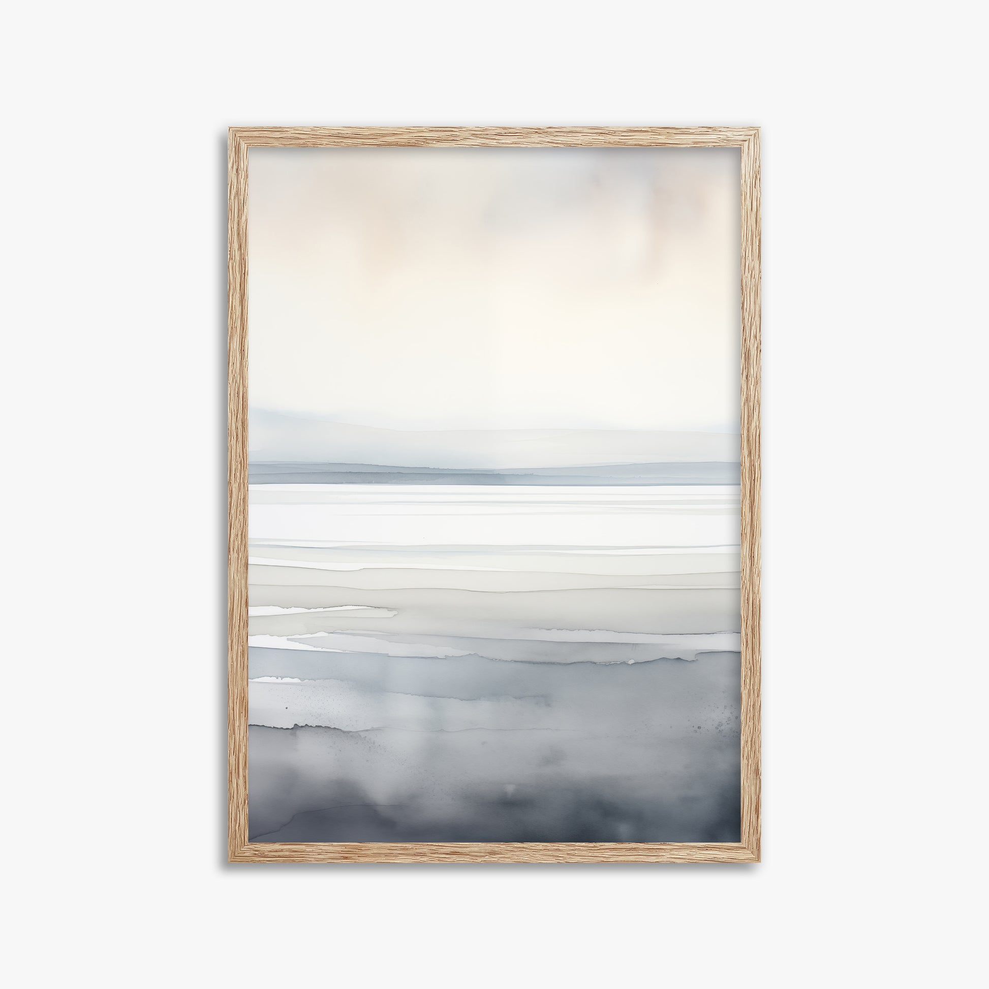 Whisper Beach, 50x70cm Framed Poster With Raw Oak Frame