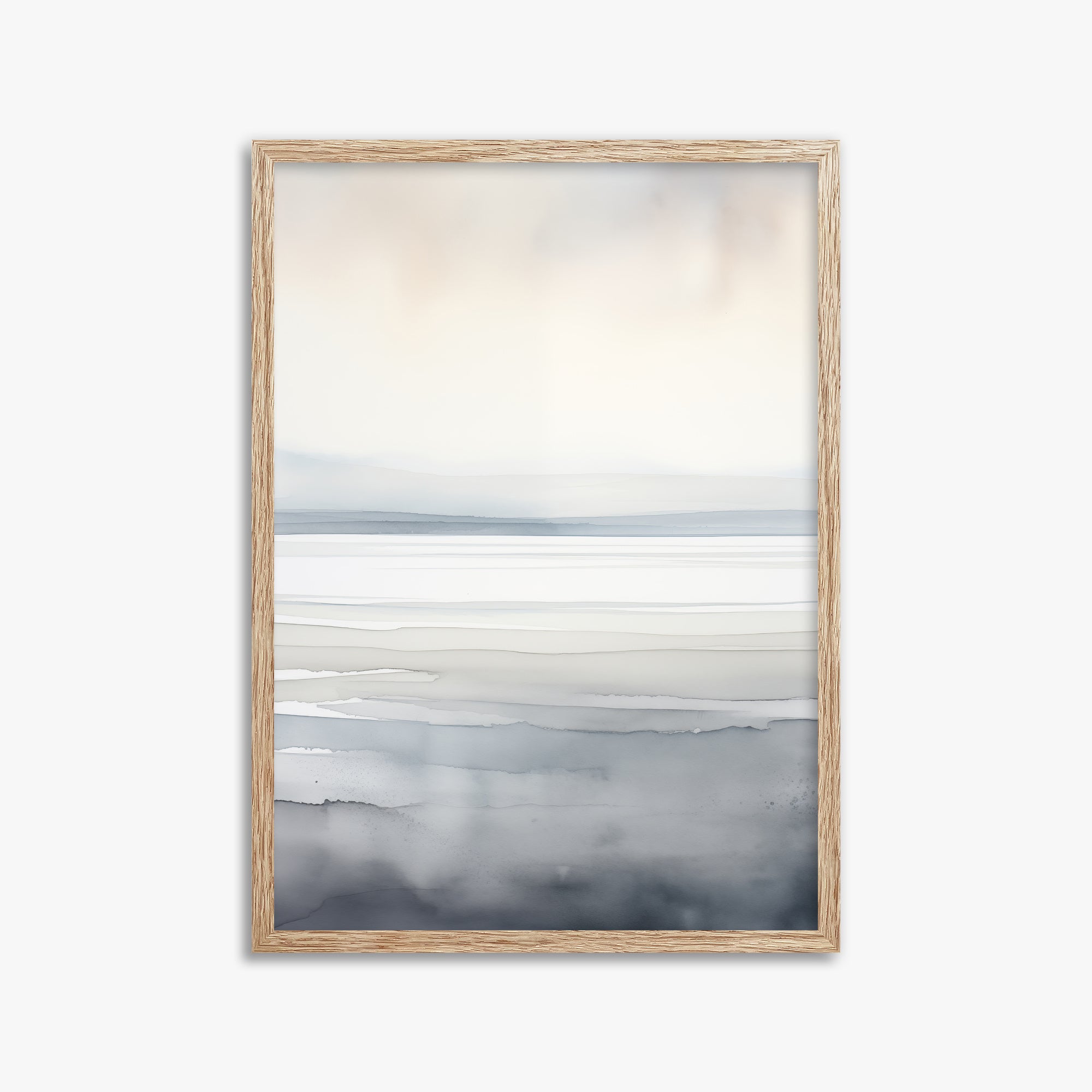 Whisper Beach, 50x70cm Framed Poster With Raw Oak Frame