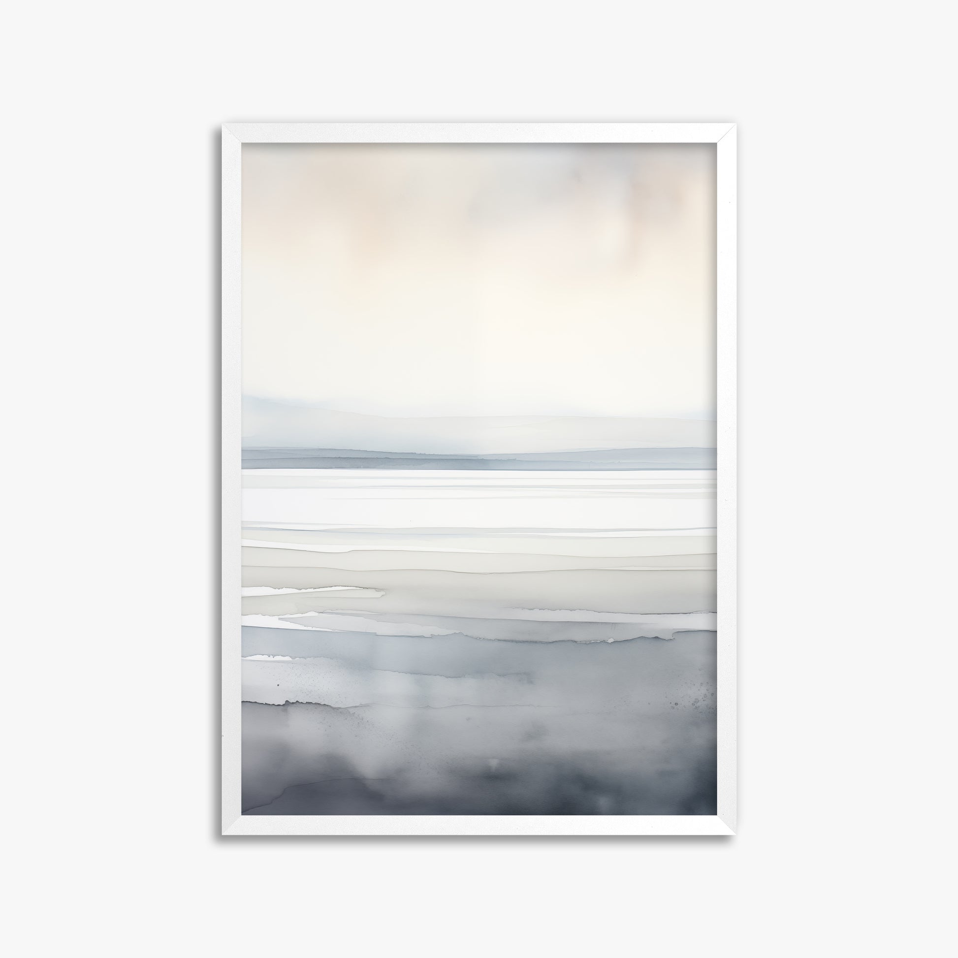 Whisper Beach, 50x70cm Framed Poster With White Frame