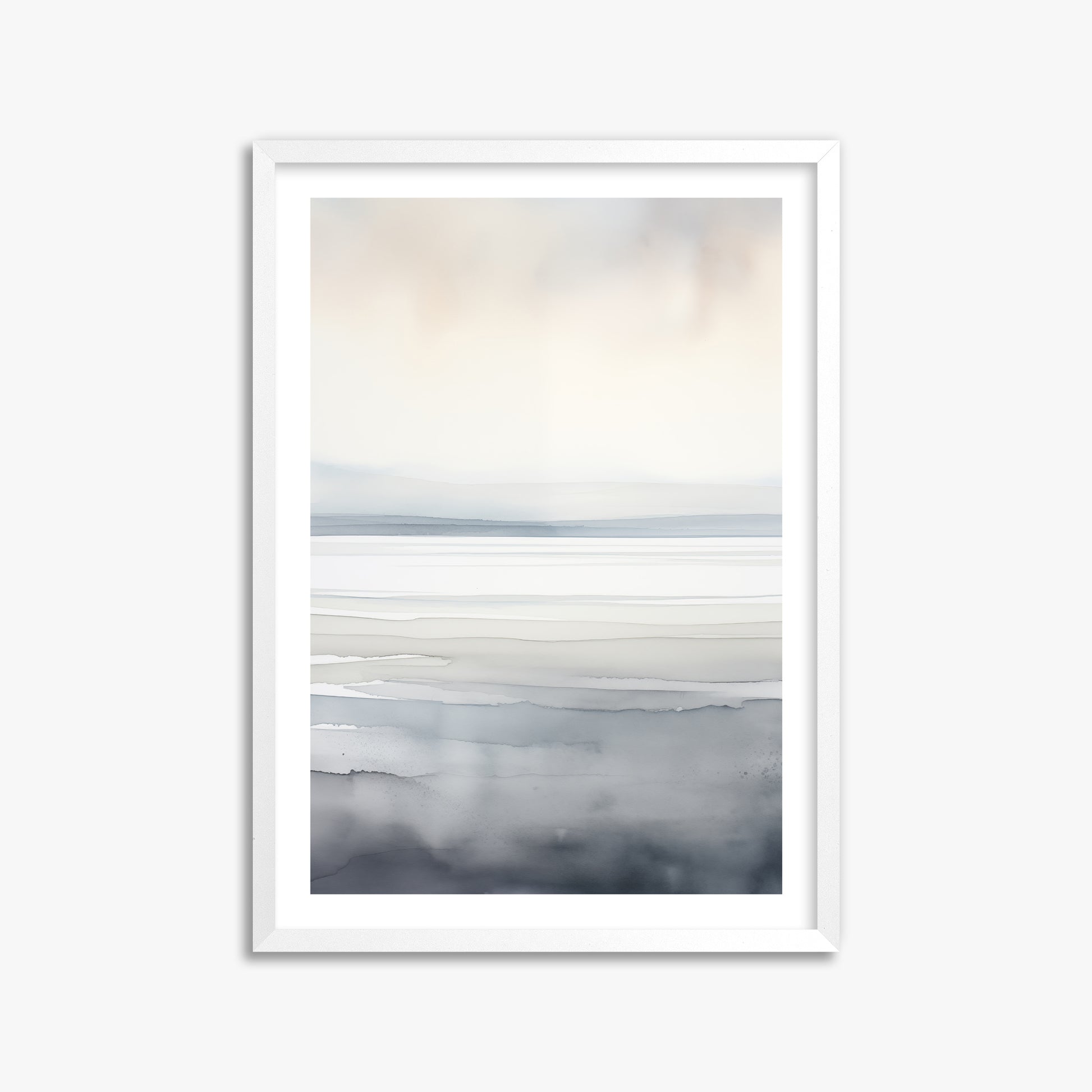 Whisper Beach, 50x70cm Framed Poster With White Frame