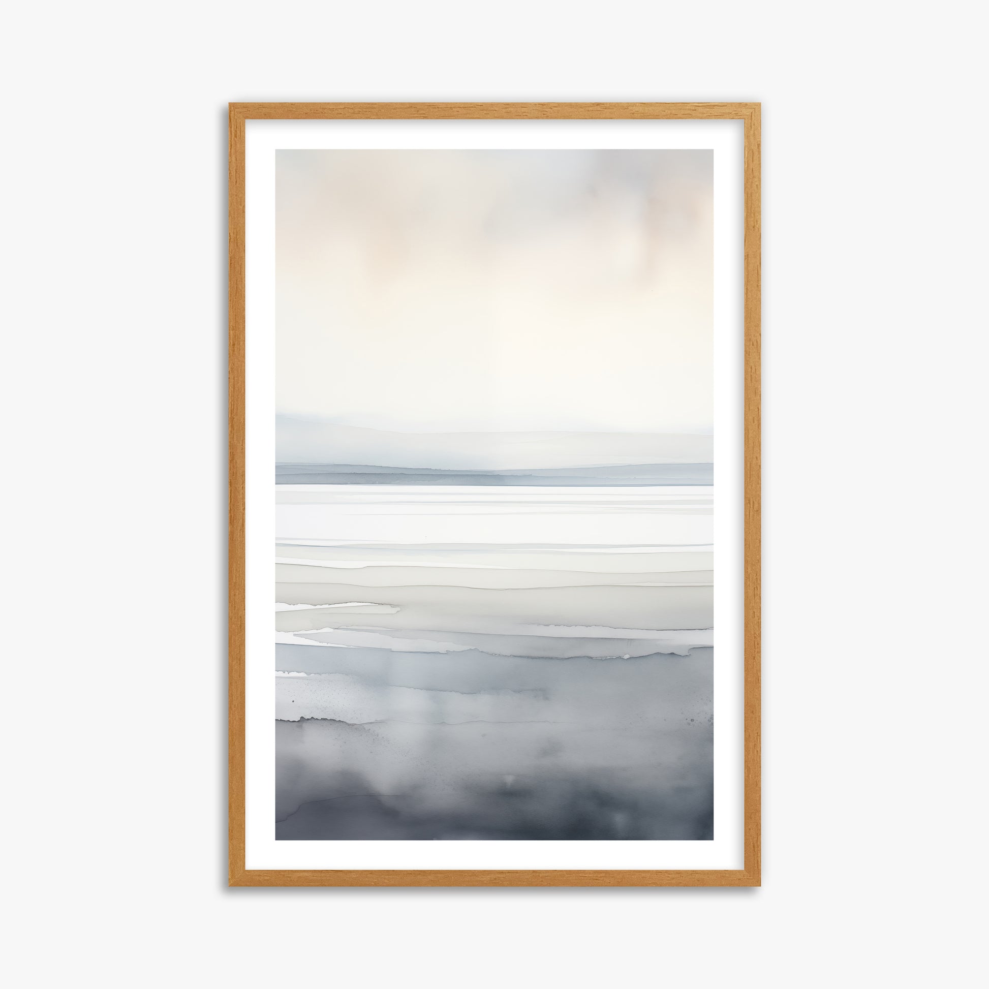 Whisper Beach, 61x91cm Framed Poster With Oak Frame