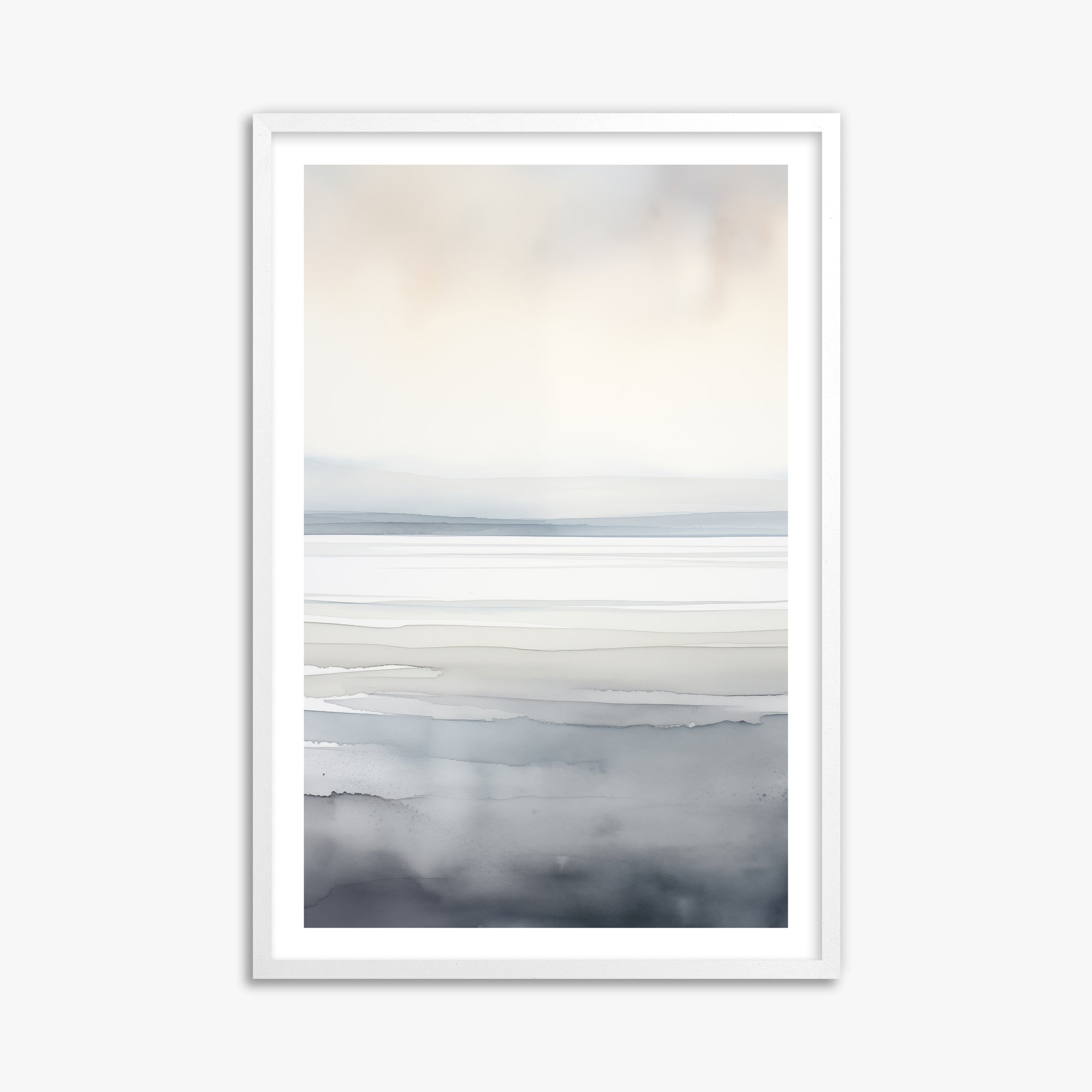 Whisper Beach, 61x91cm Framed Poster With White Frame