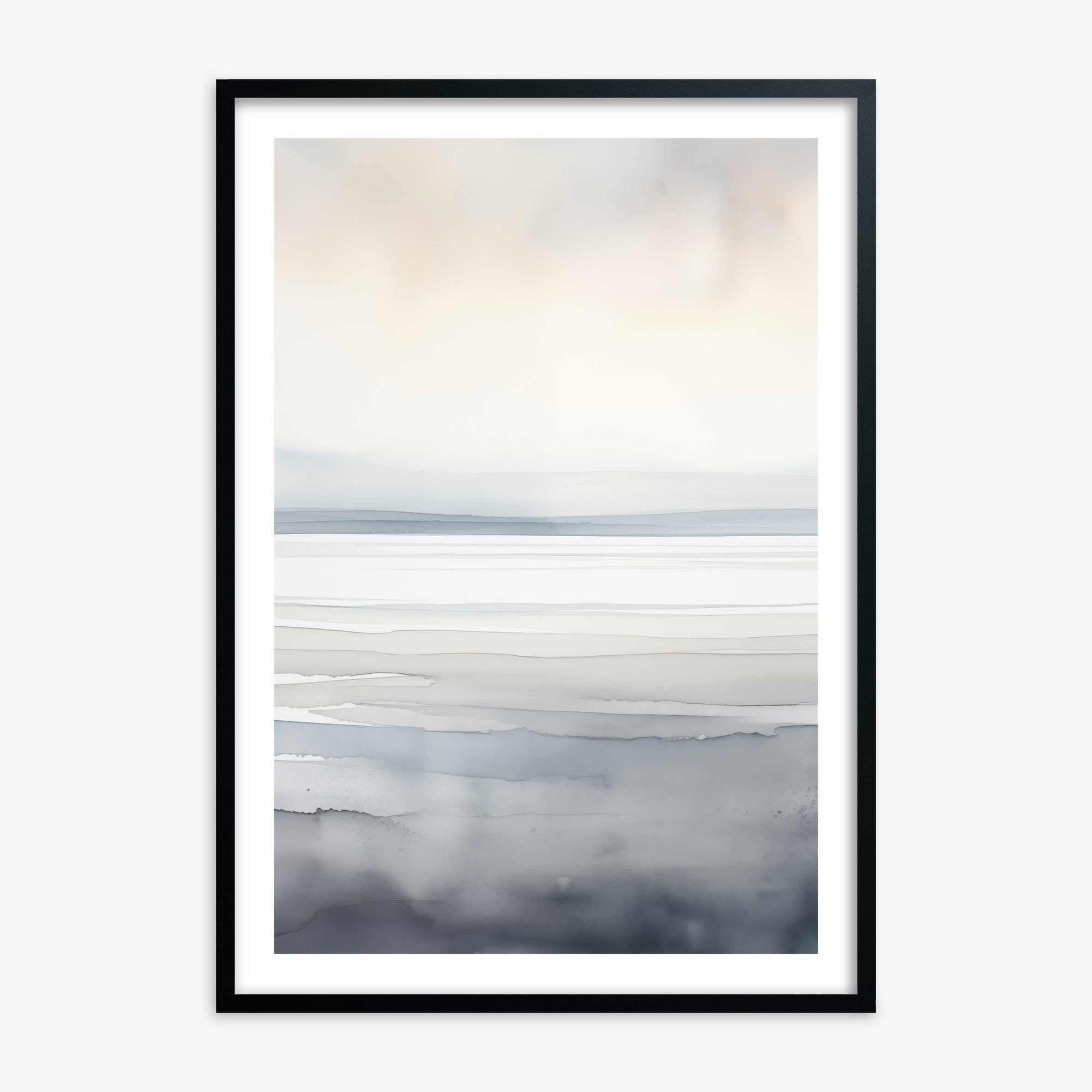 Whisper Beach, 70x100cm Framed Poster With Black Frame