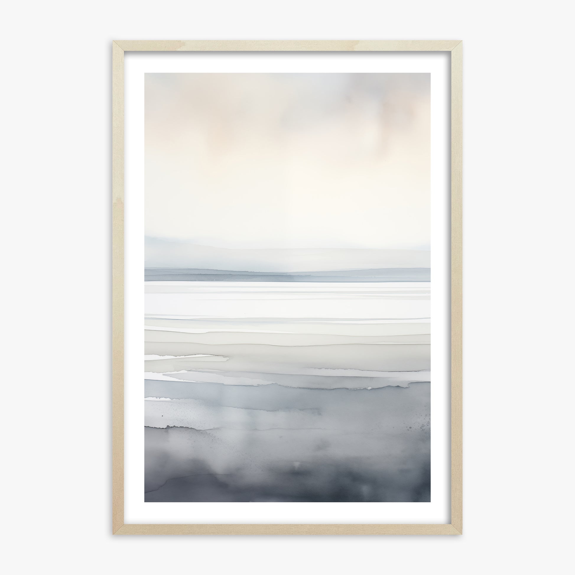 Whisper Beach, 70x100cm Framed Poster With Lime Wood Frame