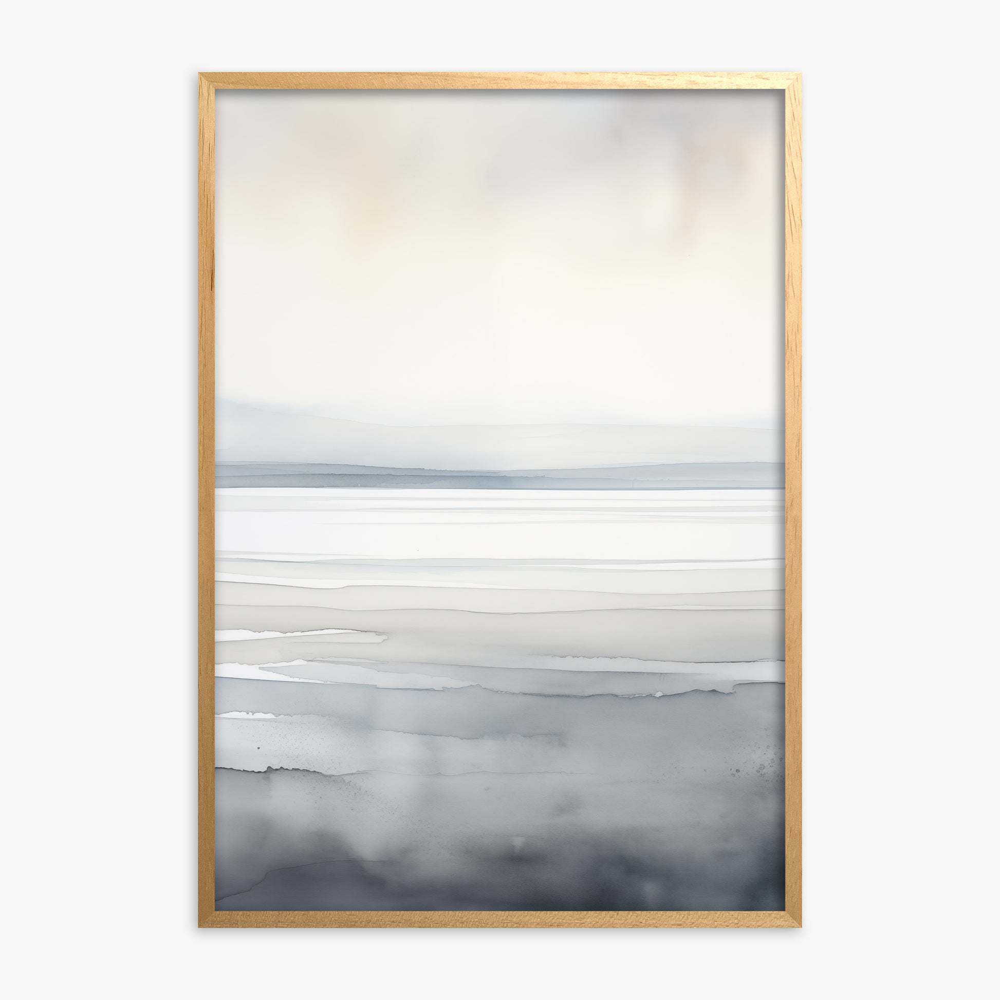 Whisper Beach, Oak Framed Poster With Oak Frame