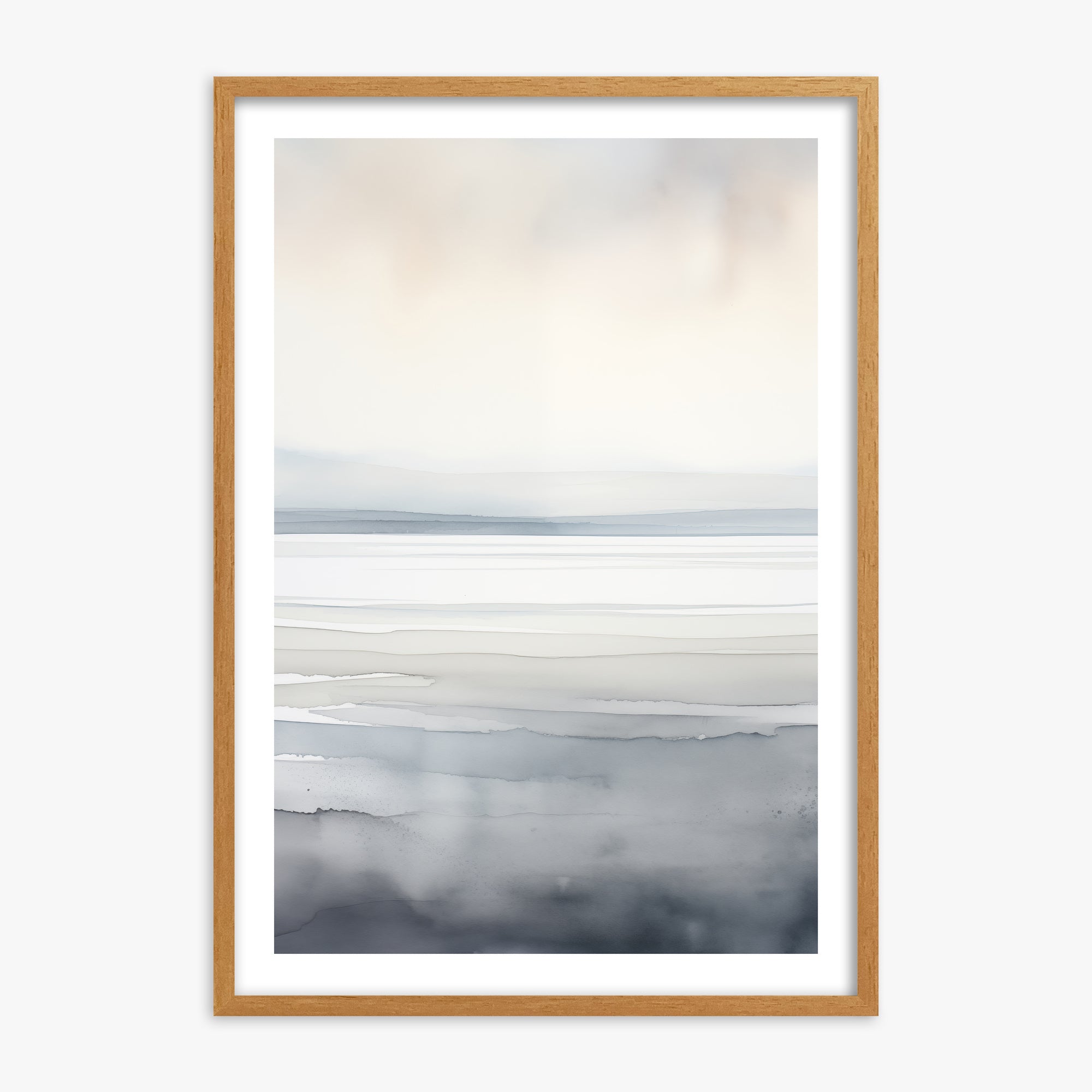 Whisper Beach, 70x100cm Framed Poster With Oak Frame