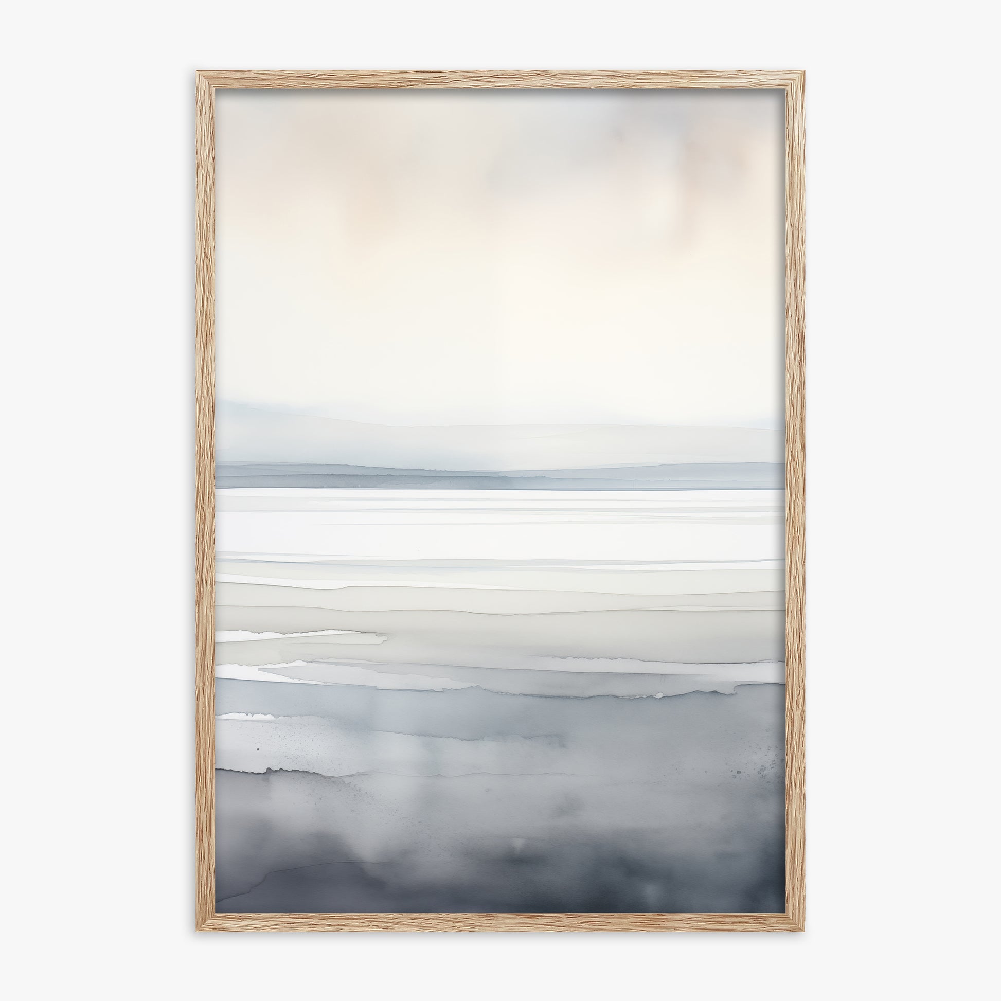 Whisper Beach, 70x100cm Framed Poster With Raw Oak Frame