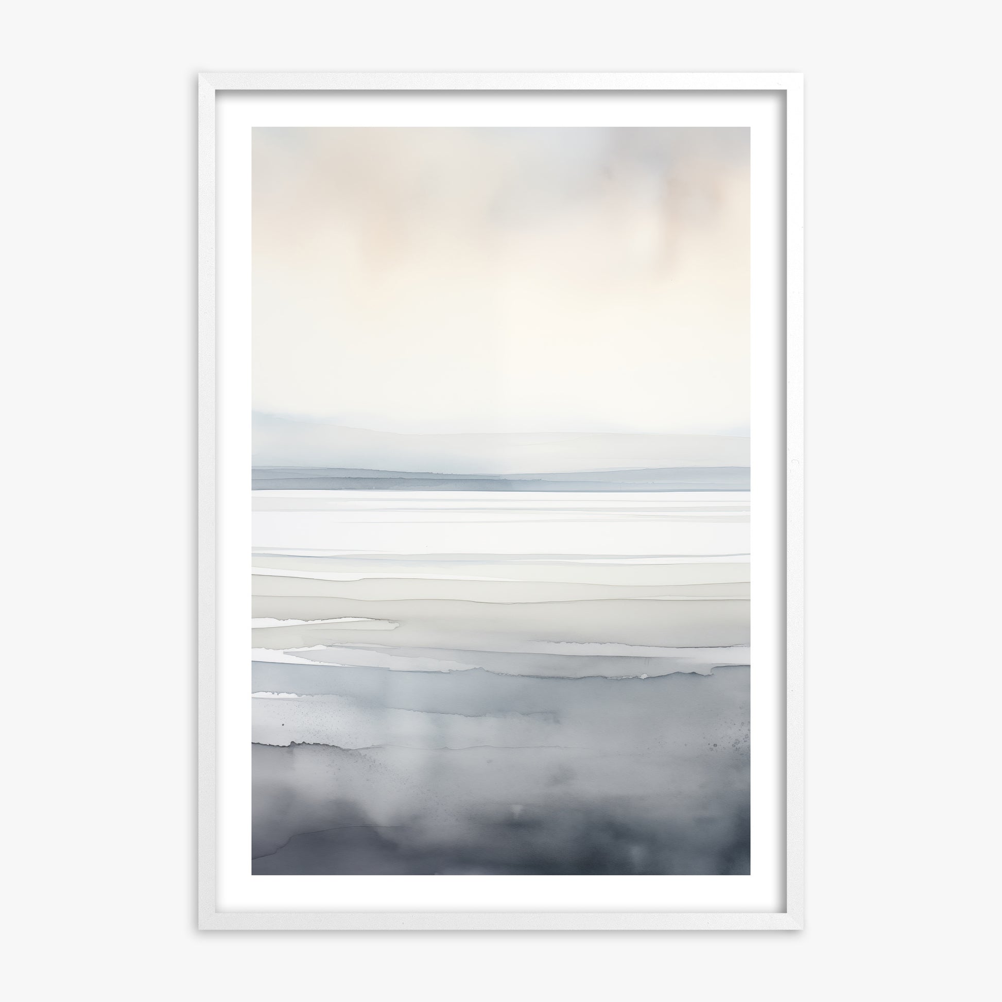 Whisper Beach, 70x100cm Framed Poster With White Frame
