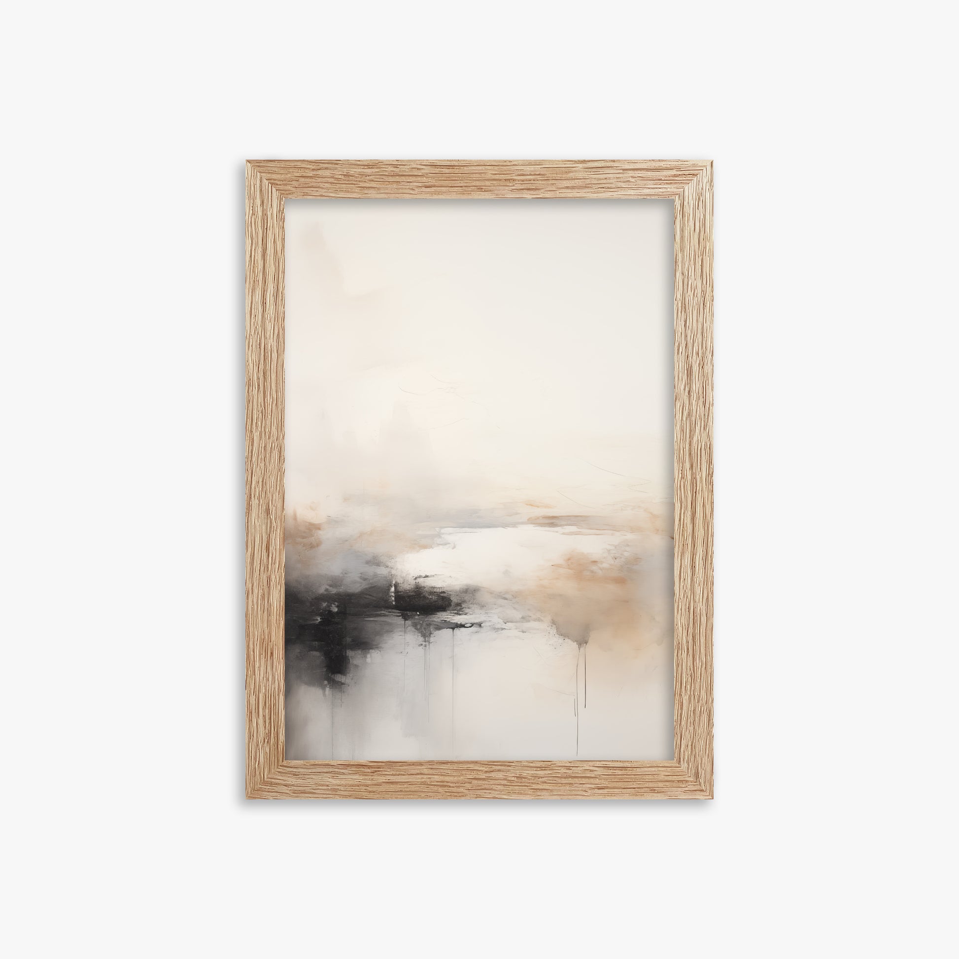 Dripfall, 21x30cm Framed Poster With Raw Oak Frame