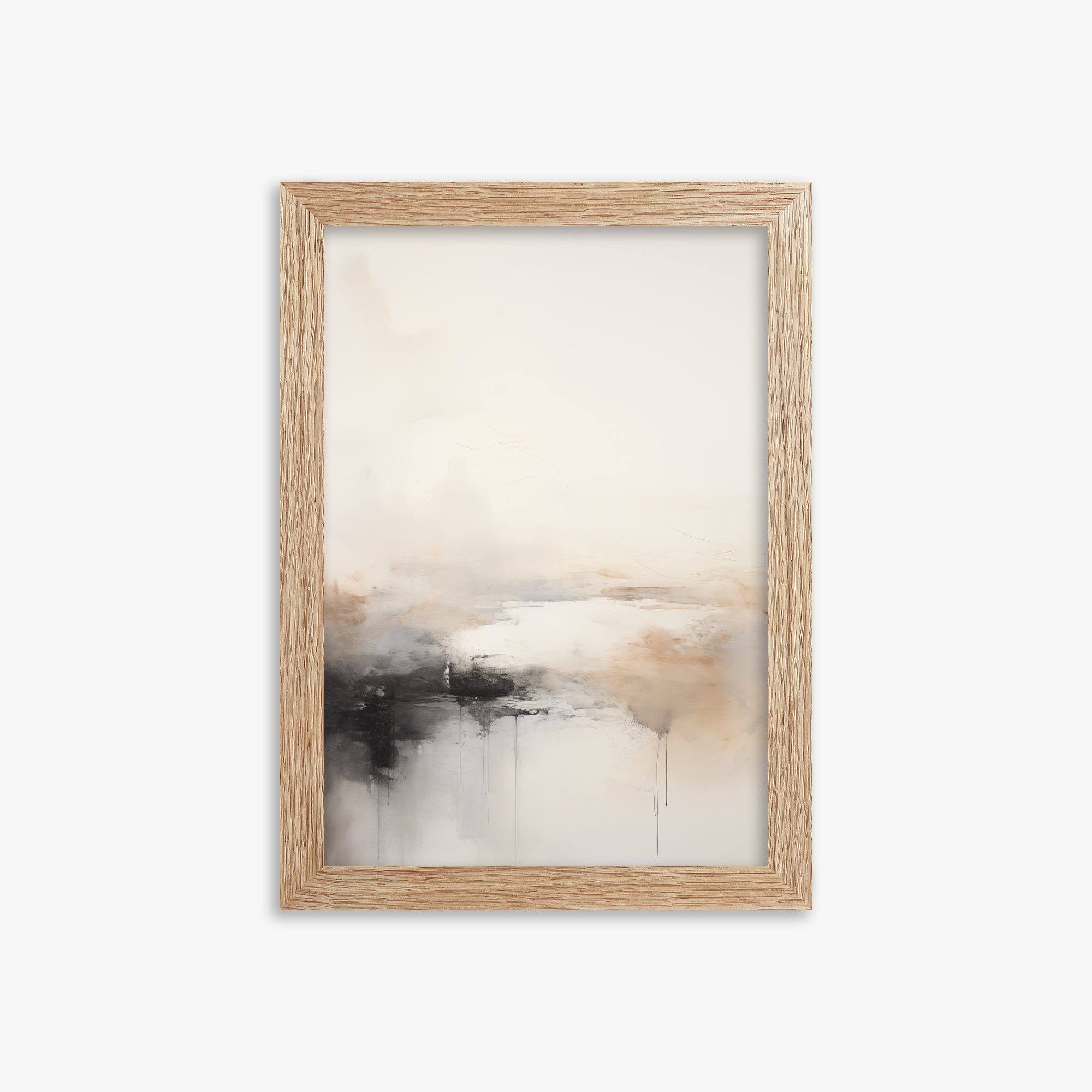 Dripfall, 21x30cm Framed Poster With Raw Oak Frame