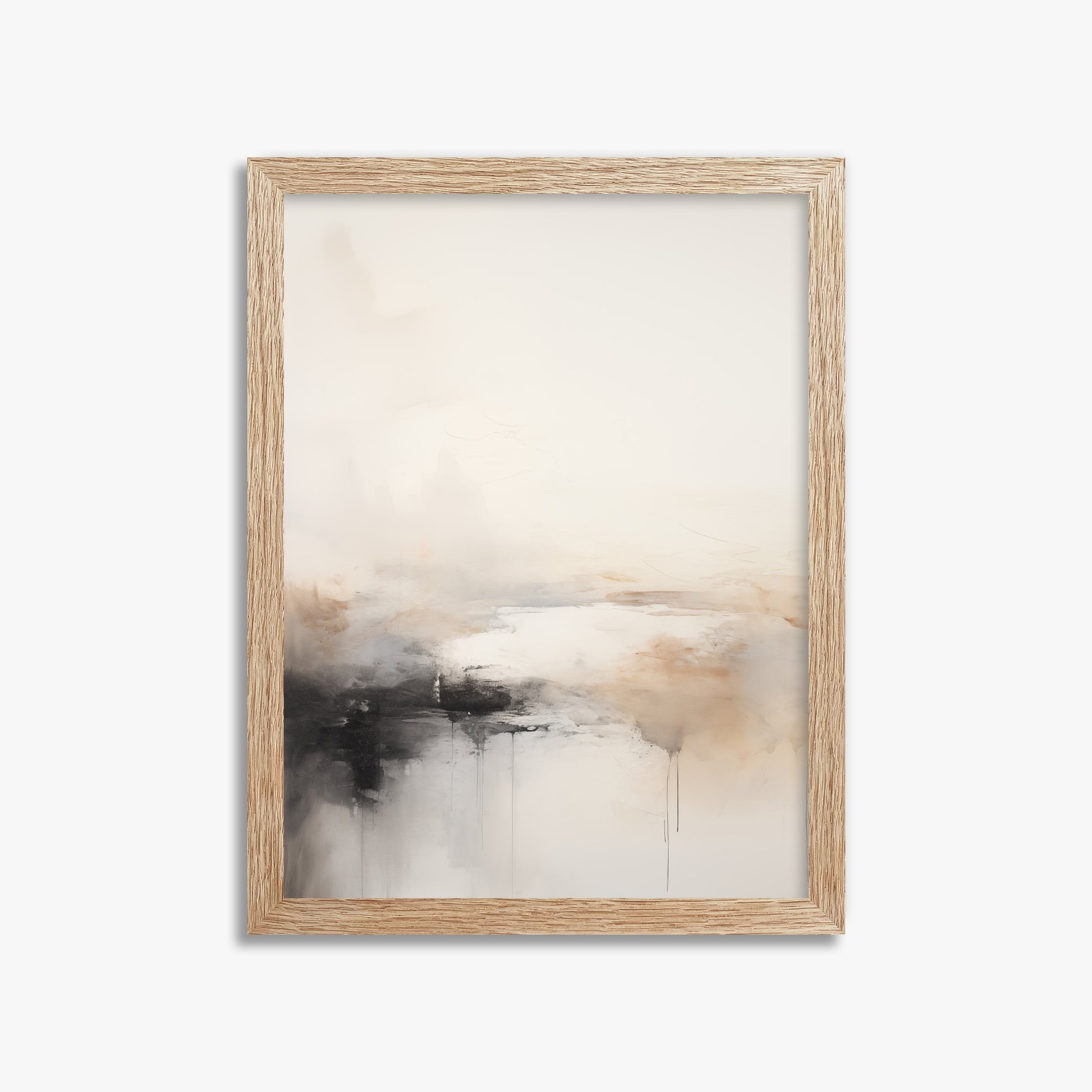 Dripfall, 30x40cm Framed Poster With Raw Oak Frame