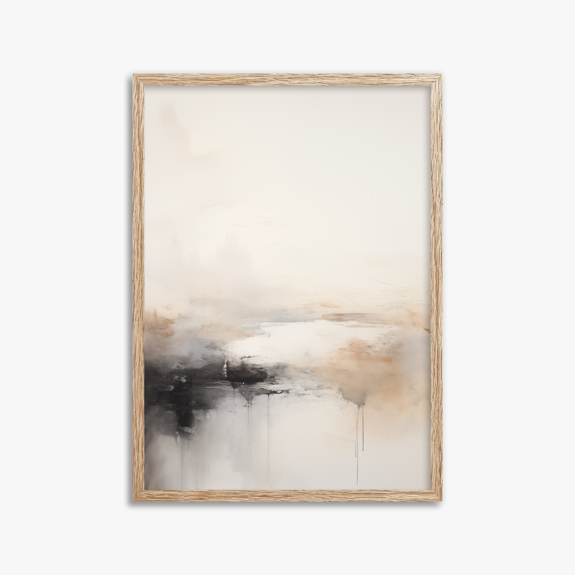 Dripfall, 50x70cm Framed Poster With Raw Oak Frame