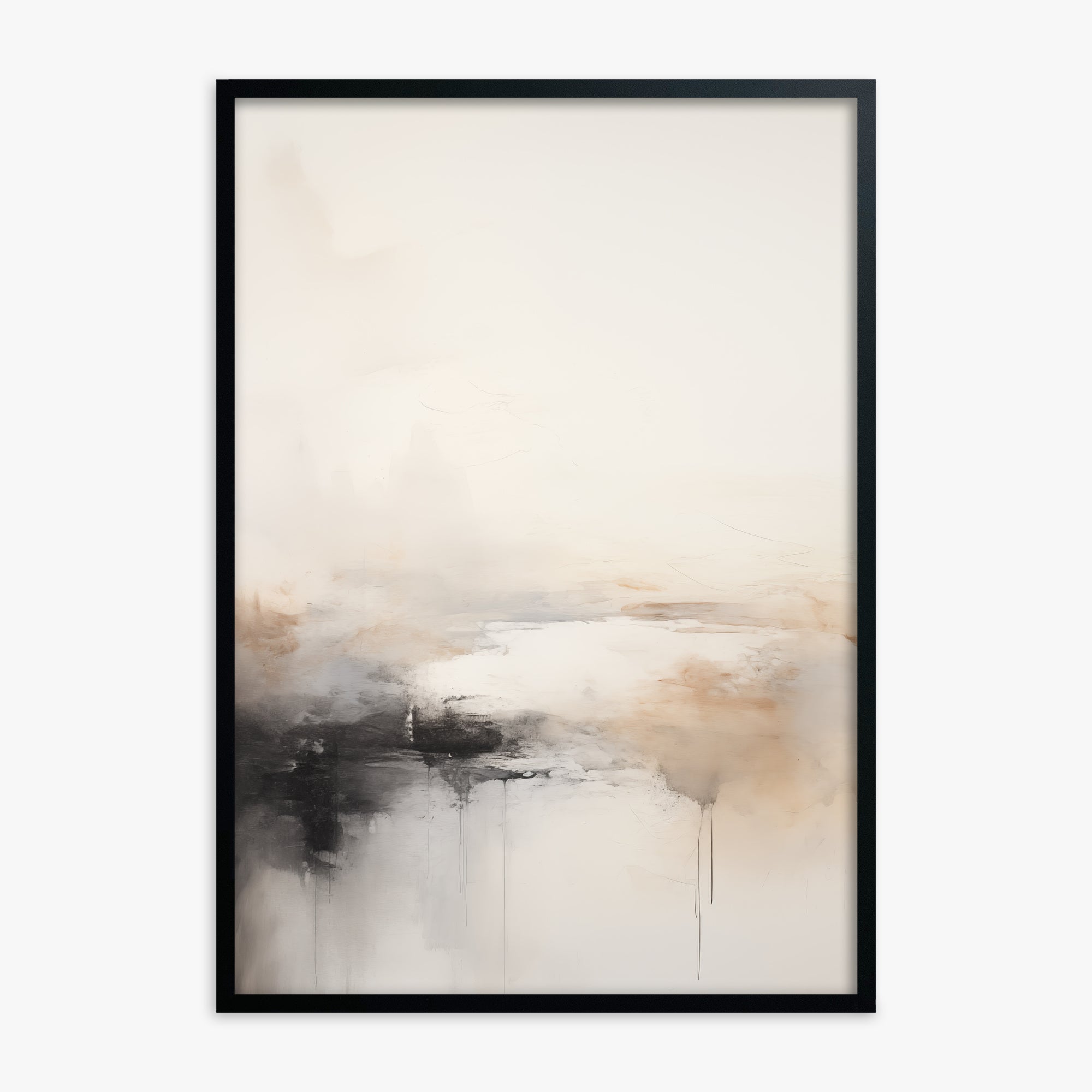 Dripfall, Black Framed Poster With Black Frame