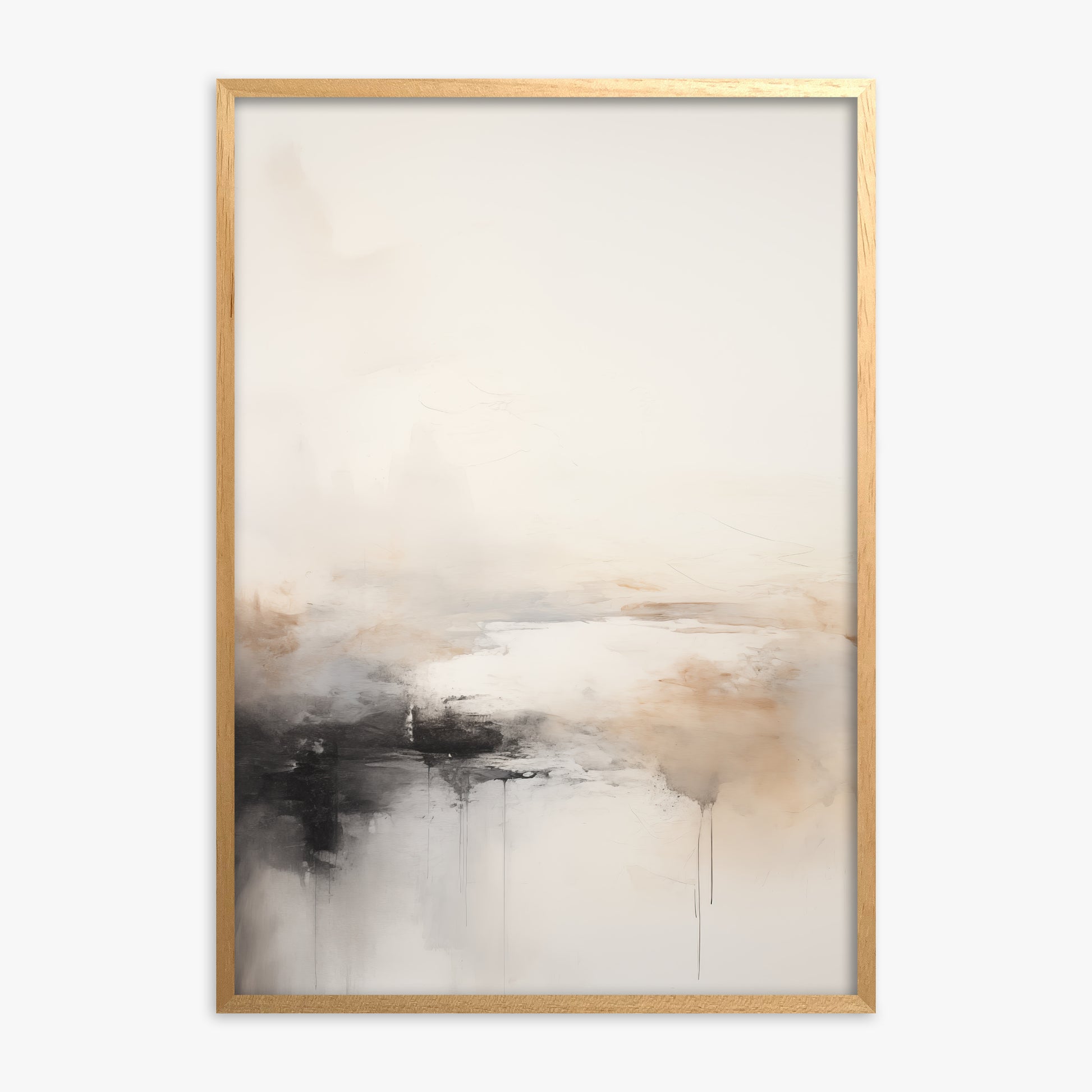 Dripfall, Oak Framed Poster With Oak Frame