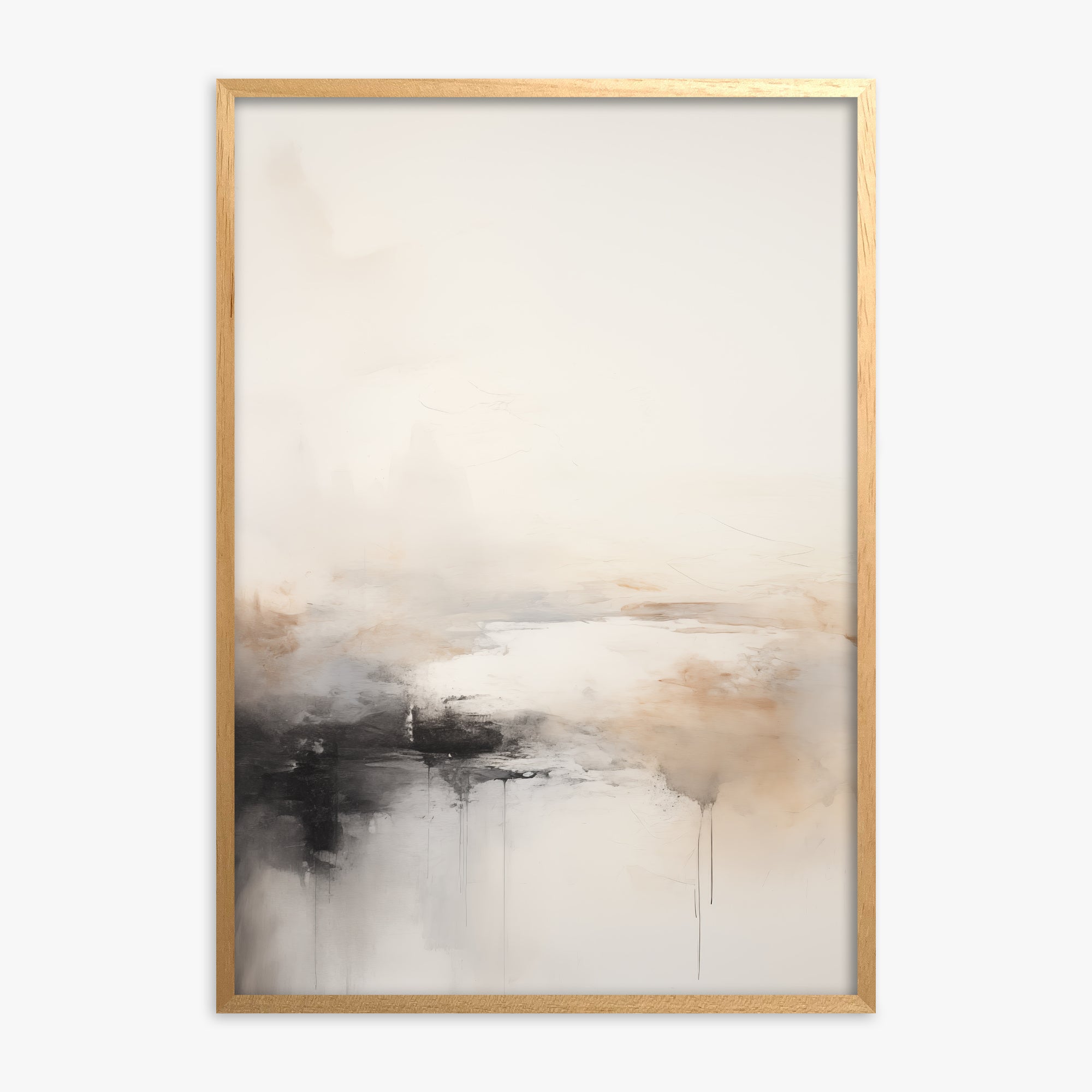 Dripfall, Oak Framed Poster With Oak Frame