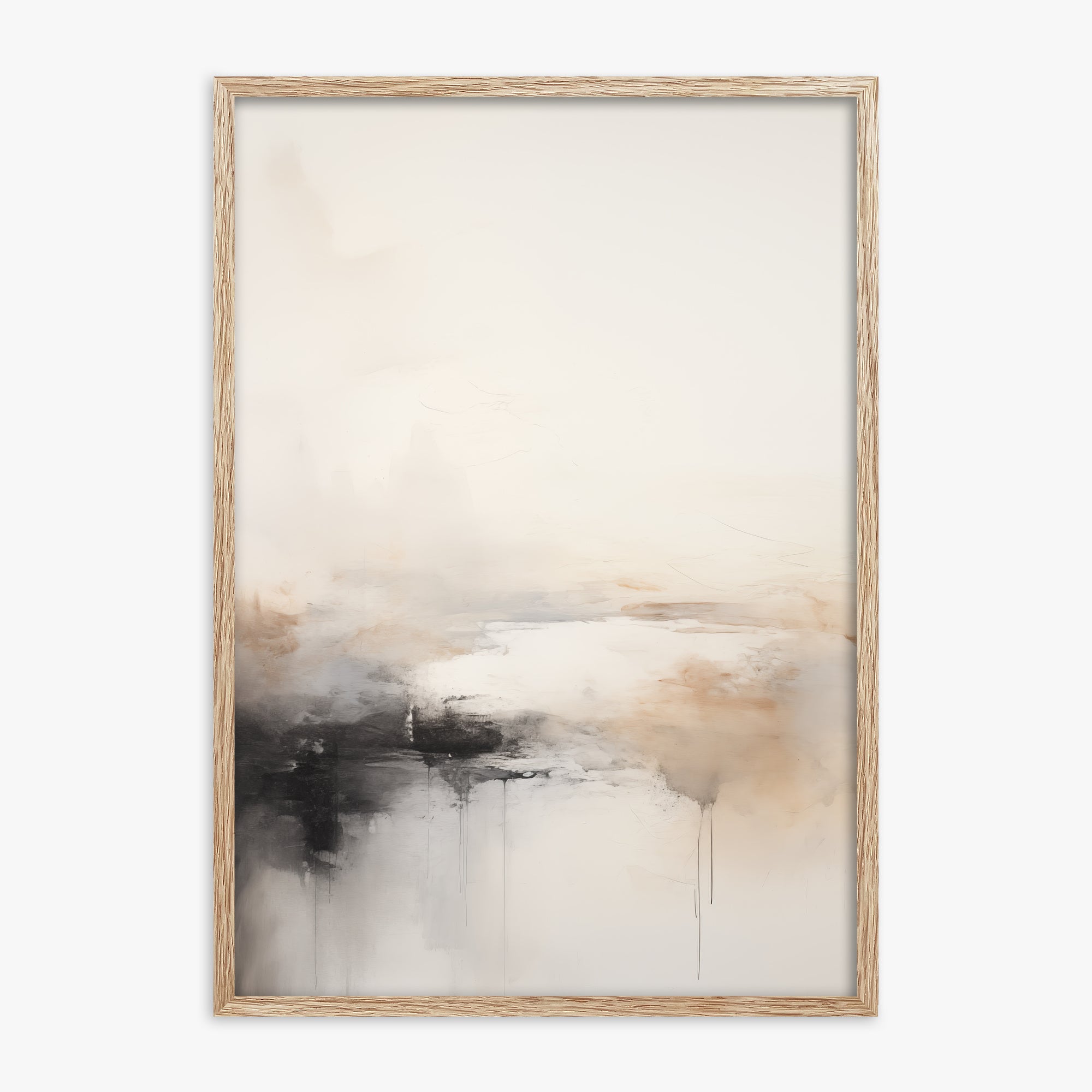 Dripfall, 70x100cm Framed Poster With Raw Oak Frame
