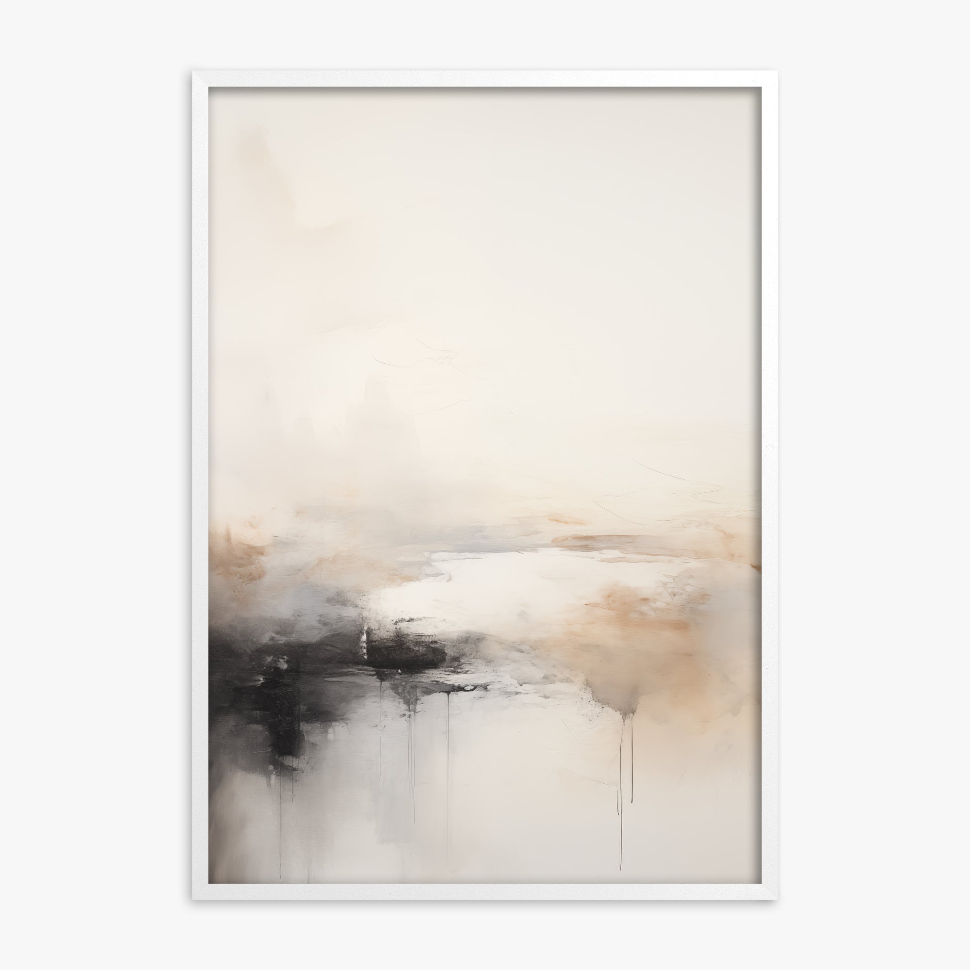 Dripfall, White Framed Poster With White Frame