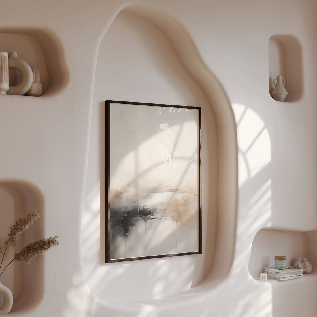 Dripfall, 50x70cm Framed Poster With Black Frame