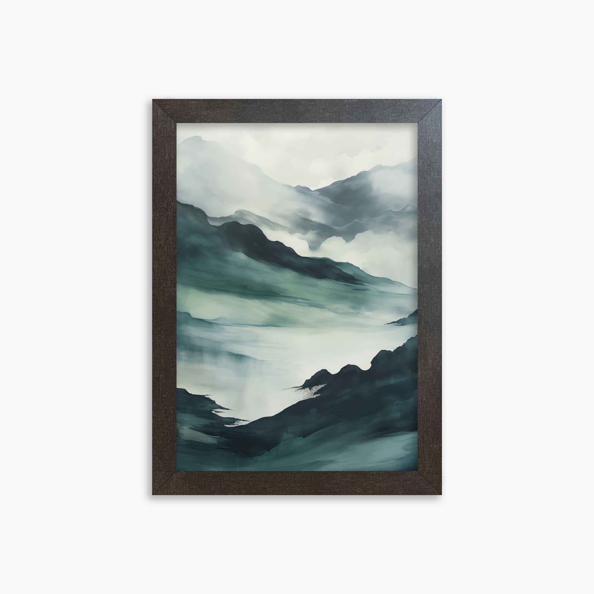 Misty Mountain Vale, 21x30cm Framed Poster With Espresso Frame