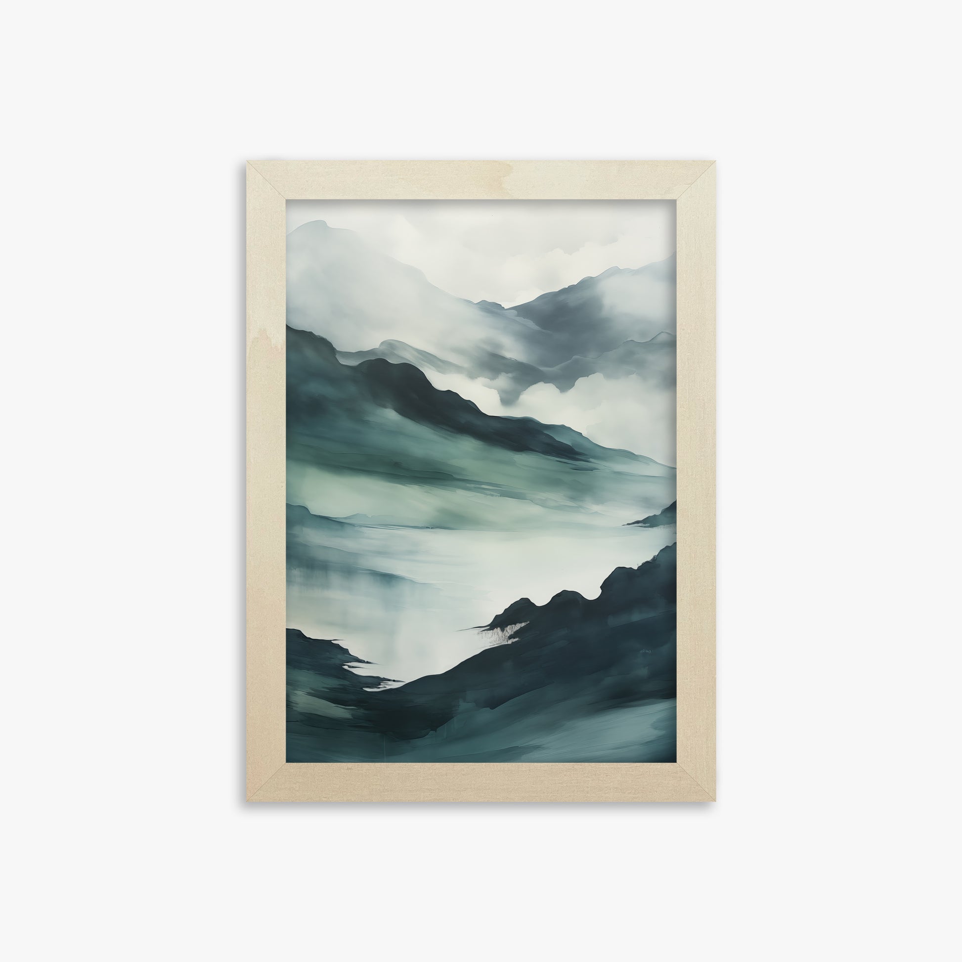 Misty Mountain Vale, 21x30cm Framed Poster With Lime Wood Frame