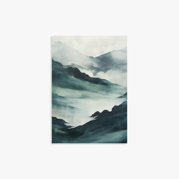 Misty Mountain Vale, 21x30cm Poster Unframed
