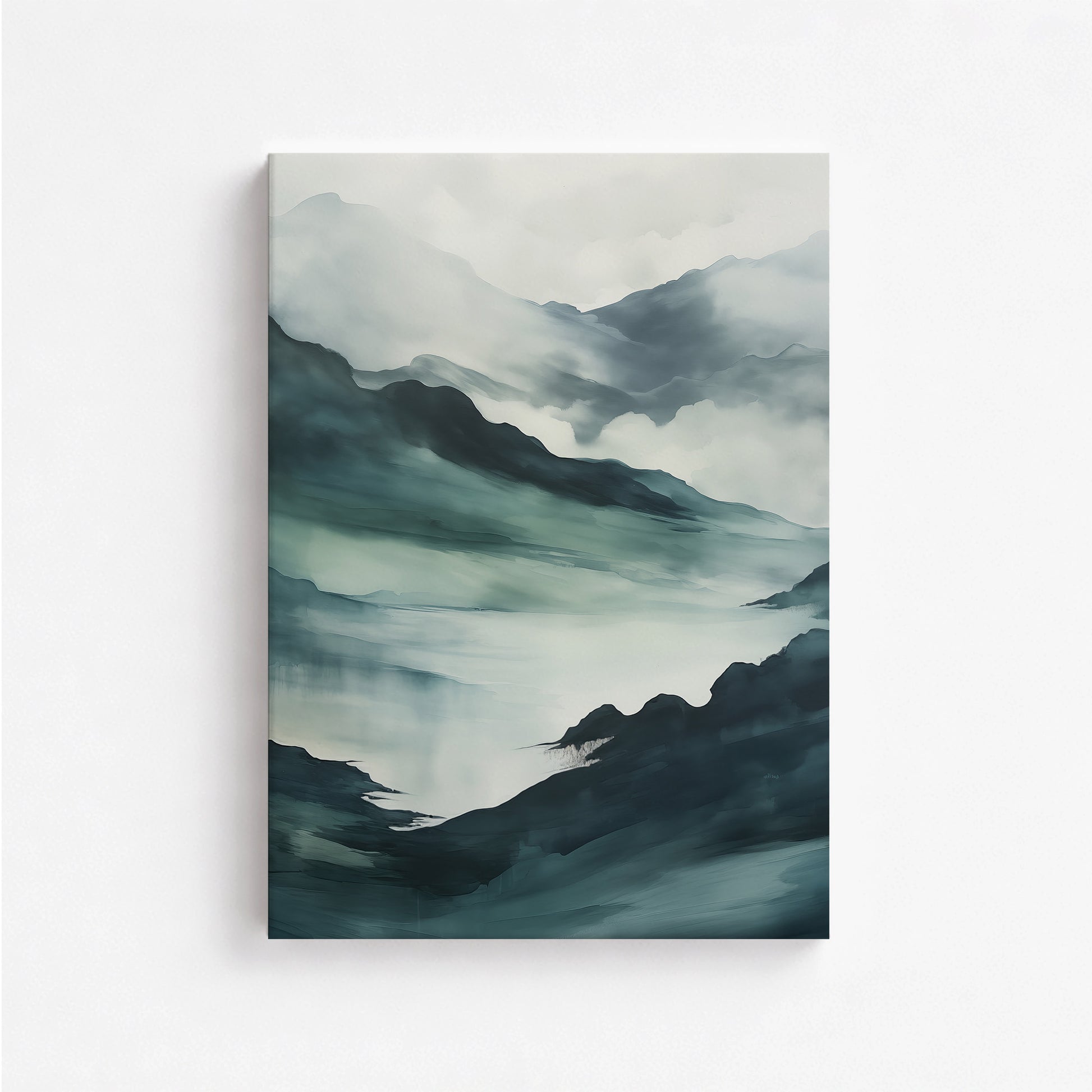 Misty Mountain Vale, 50x70cm Satin Canvas Poster