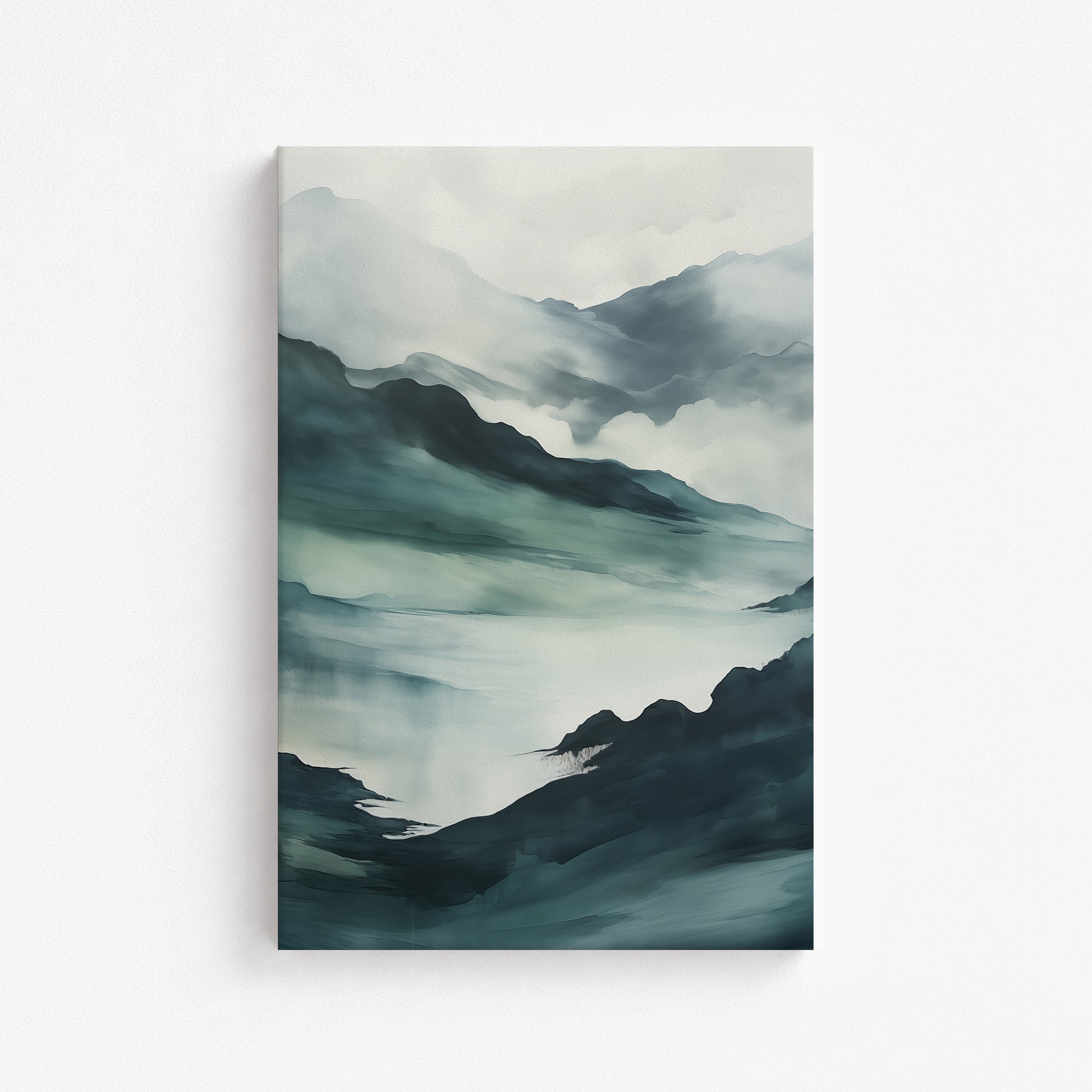 Misty Mountain Vale, 61x91cm Satin Canvas Poster