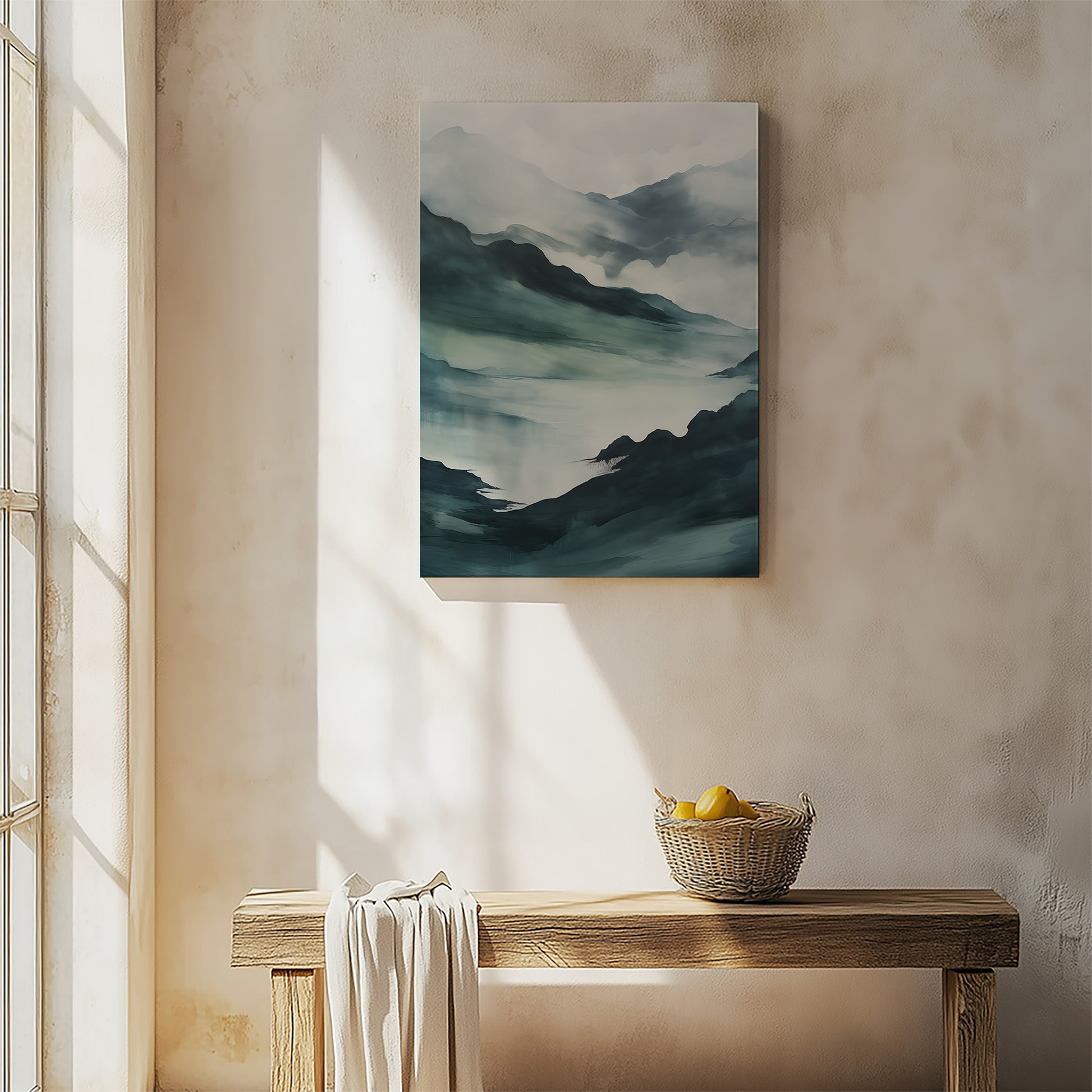 Design Concept No. 54 for Misty Mountain Vale Modern Satin Canvas Poster Art