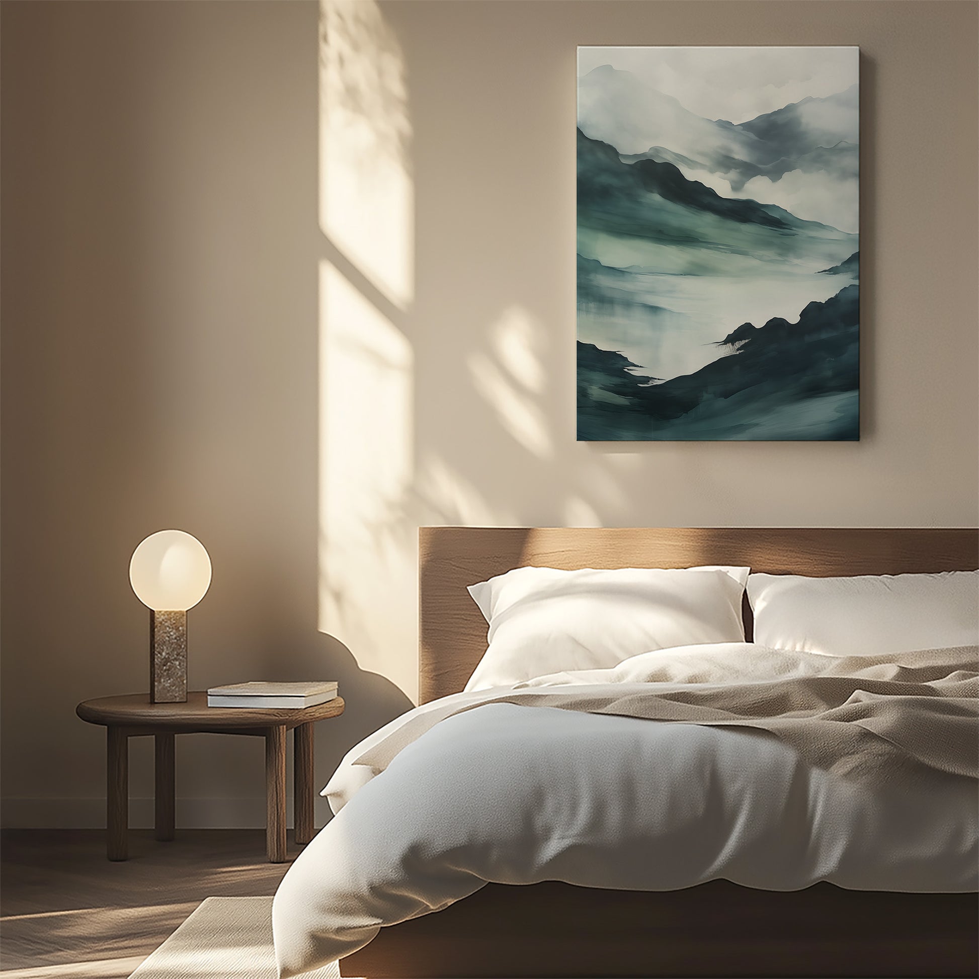 Design Concept No. 55 for Misty Mountain Vale Modern Satin Canvas Poster Art