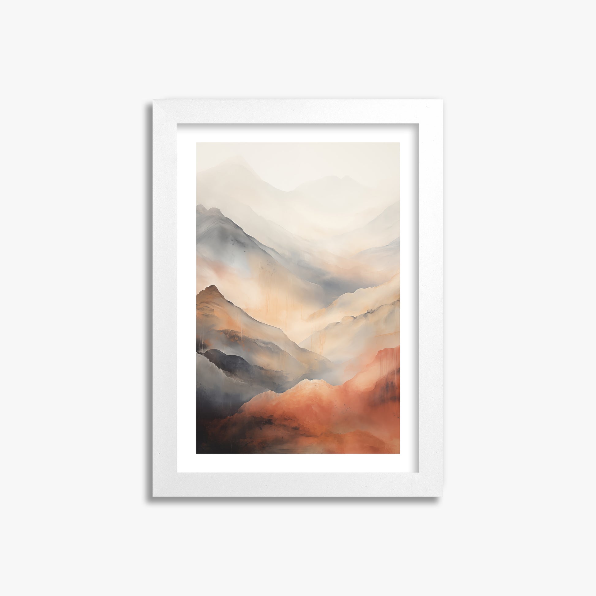 Misty Mountain Blush, 21x30cm Whitek Framed Art Reproduction