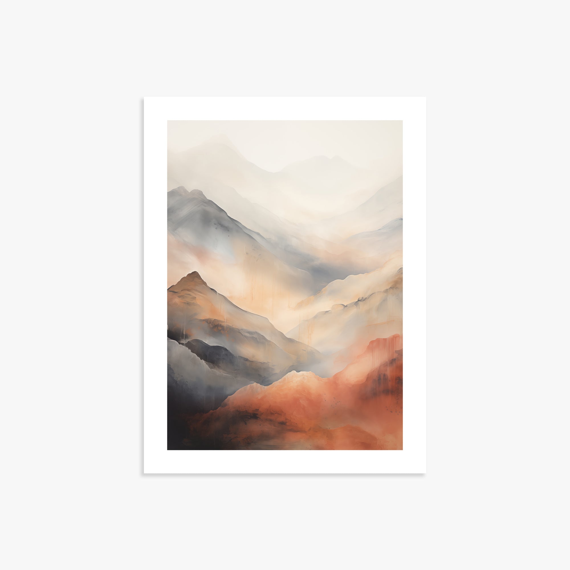 Misty Mountain Blush, 30x40cm Printed Poster