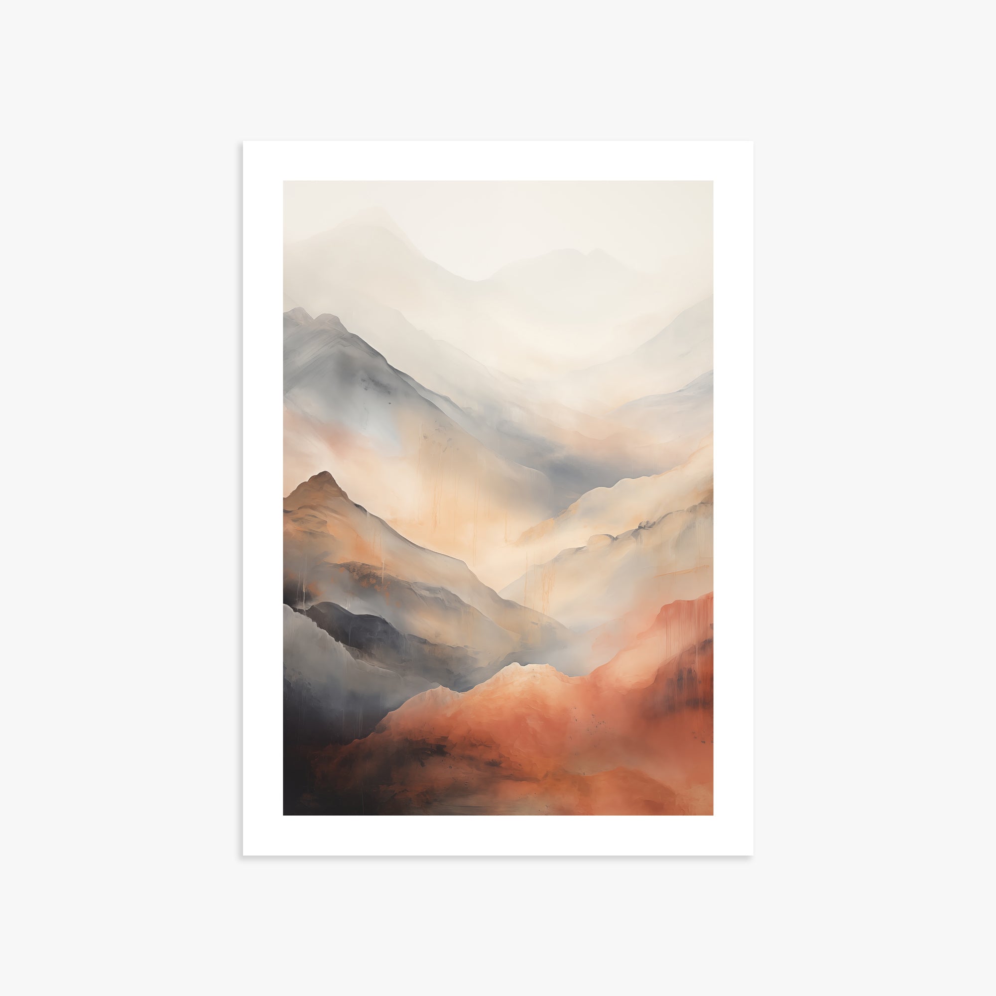 Misty Mountain Blush, 50x70cm Printed Poster
