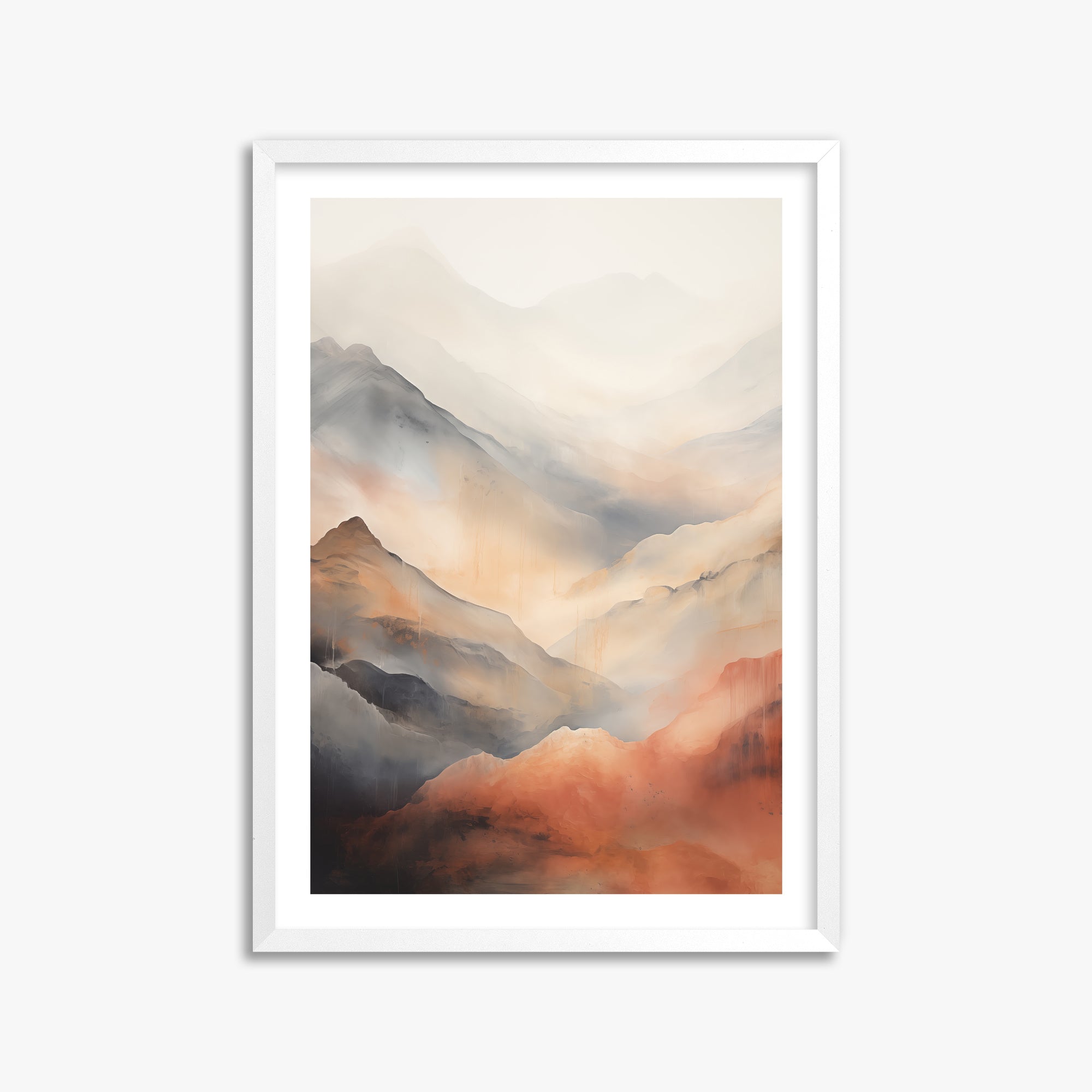 Misty Mountain Blush, 50x70cm Whitek Framed Art Reproduction