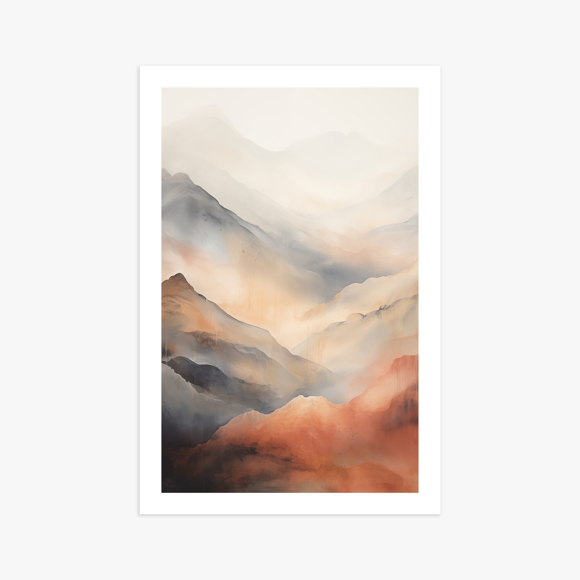 Misty Mountain Blush, 61x91cm Printed Poster