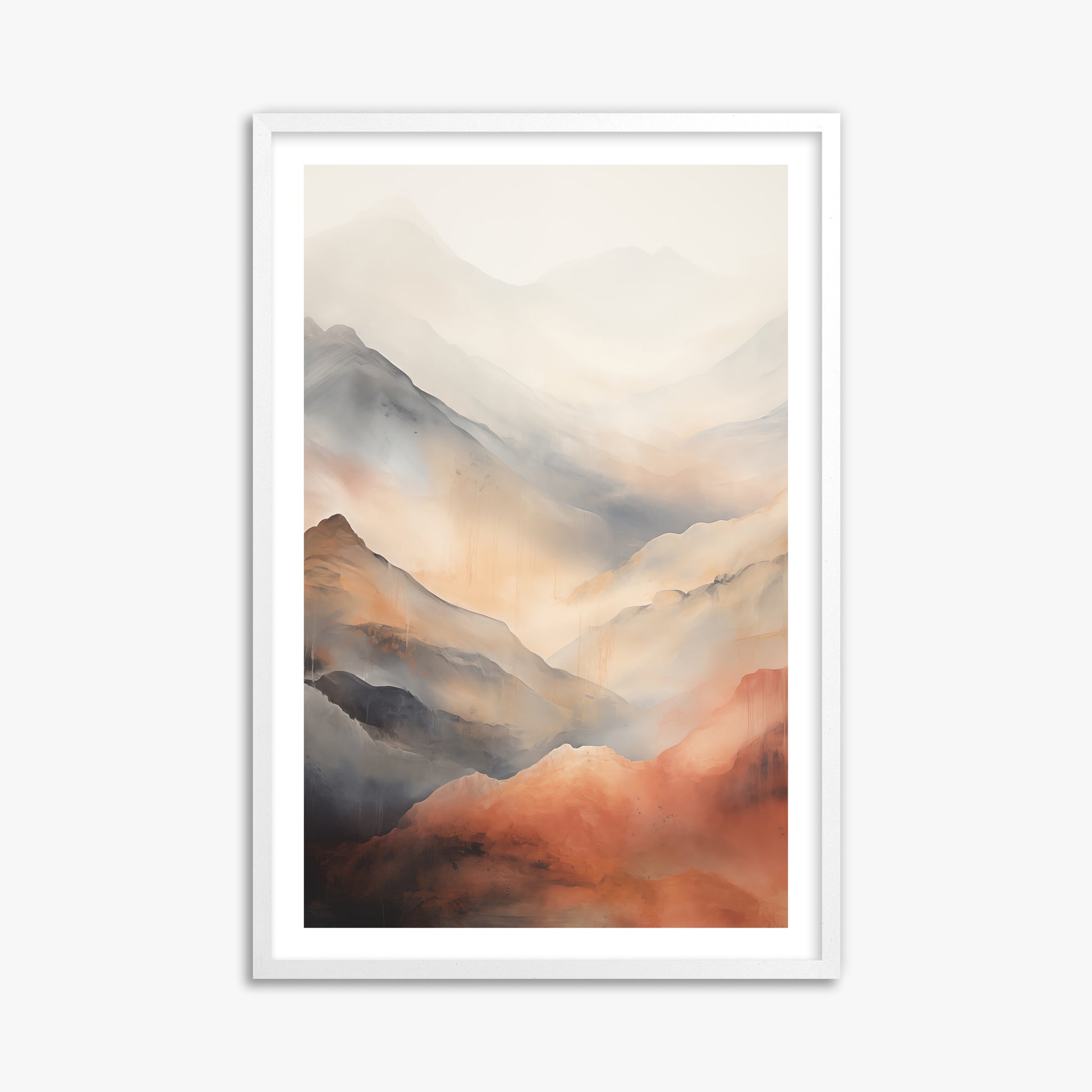 Misty Mountain Blush, 61x91cm Whitek Framed Art Reproduction