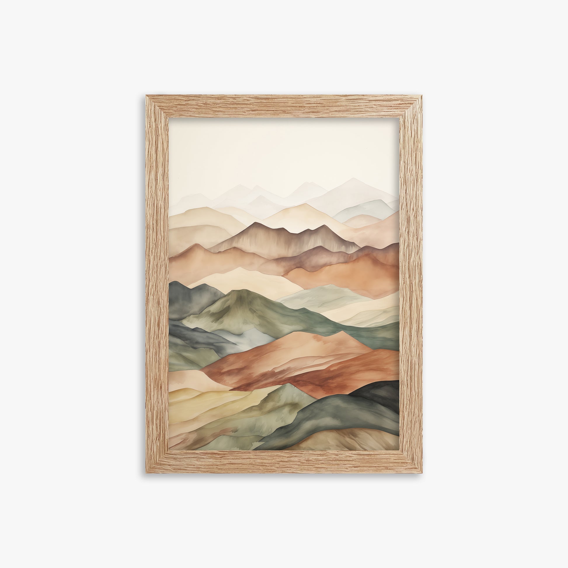 Serene Horizons, 21x30cm Framed Art Reproduction With Raw Oak Frame