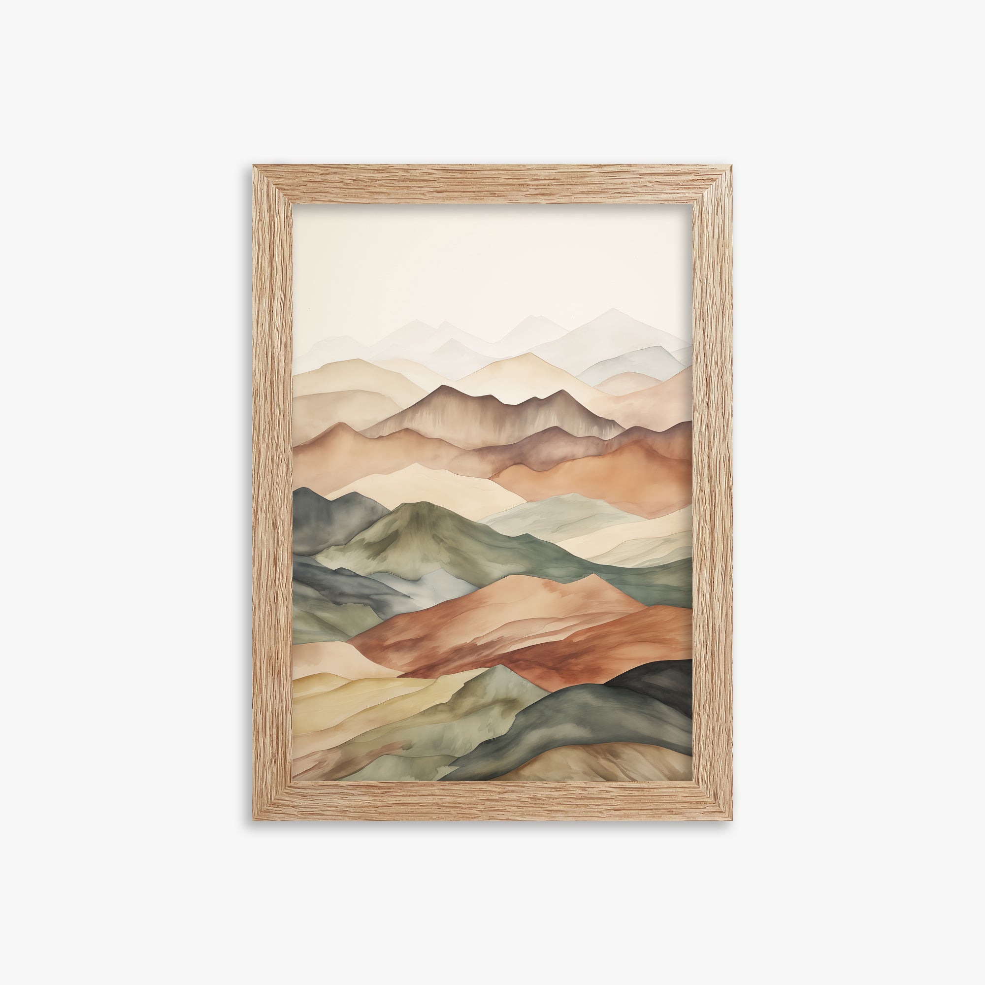 Serene Horizons, 21x30cm Framed Art Reproduction With Raw Oak Frame