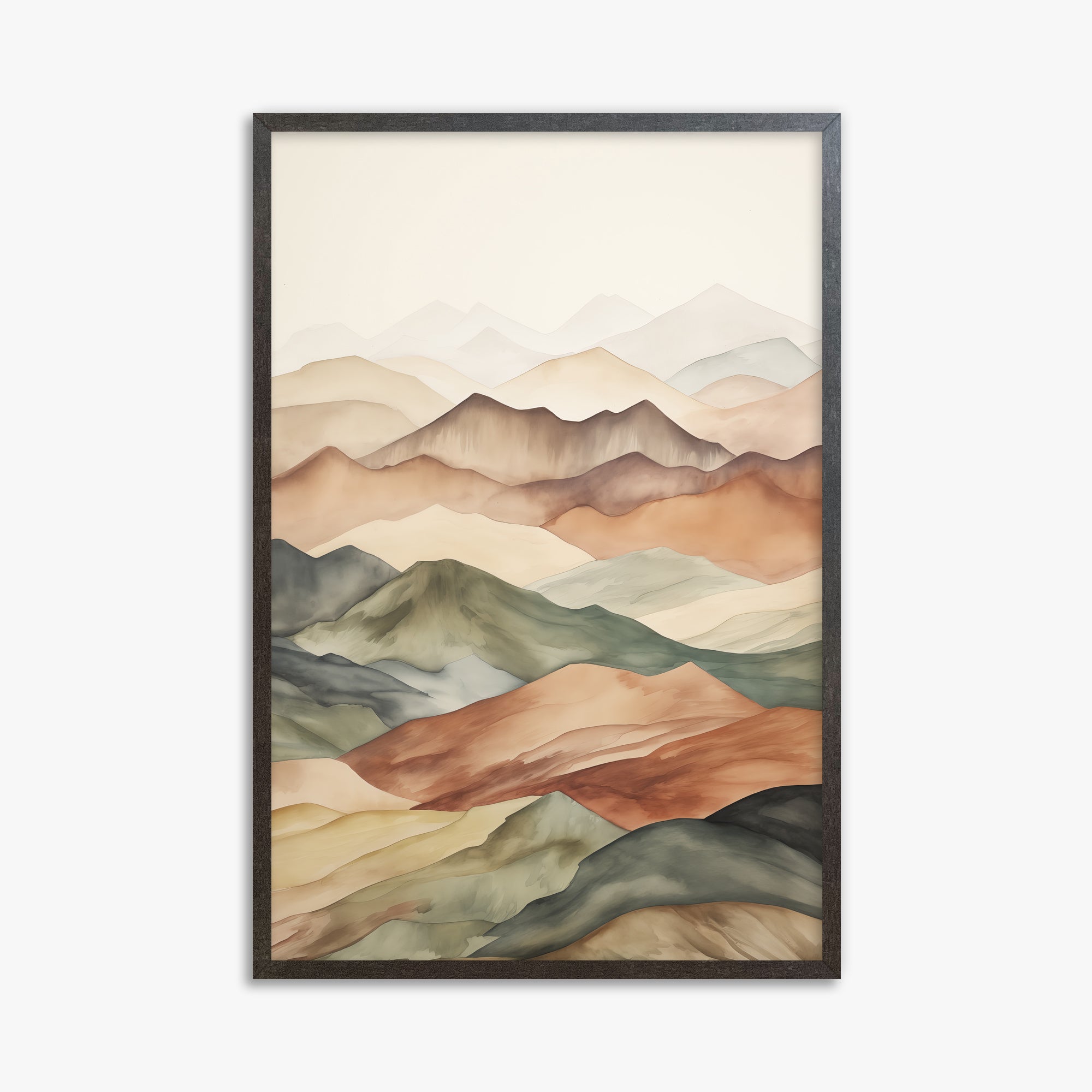 Serene Horizons, 61x91cm Framed Art Reproduction With Espresso Frame