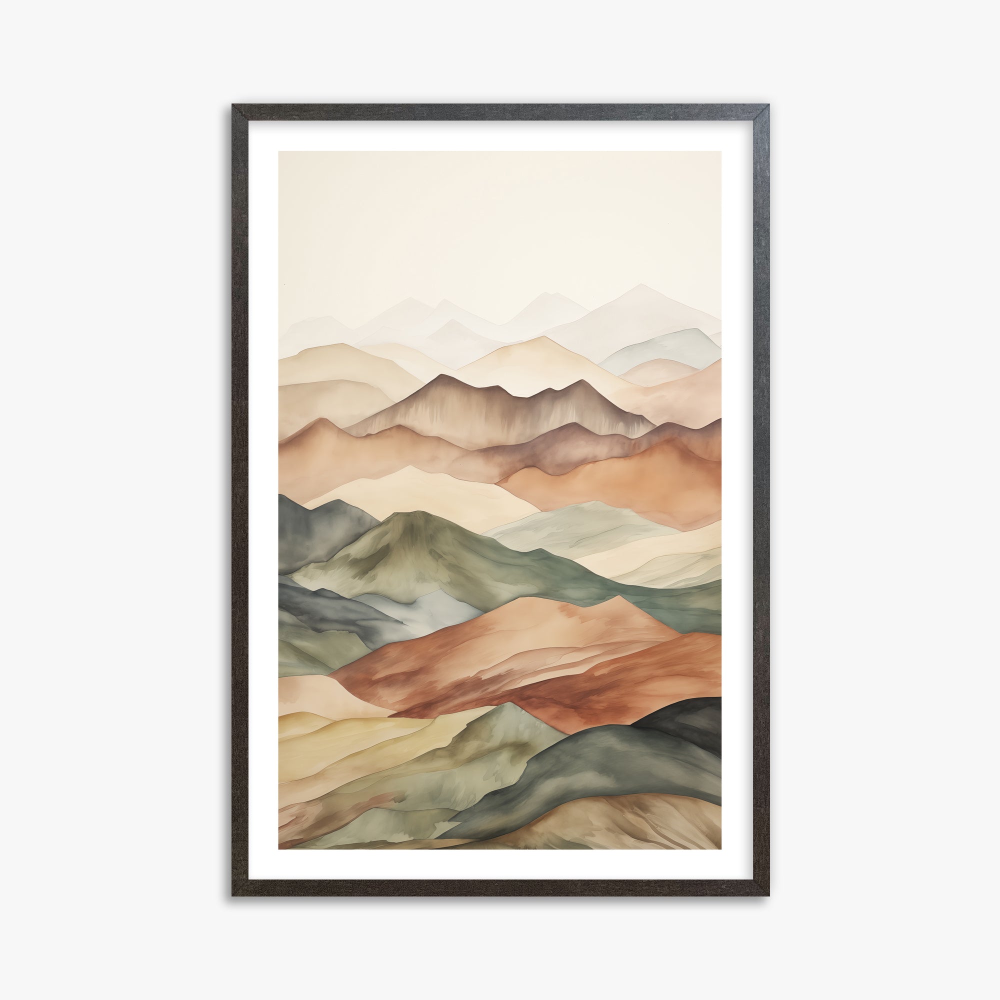 Serene Horizons, 61x91cm Framed Art Reproduction With Espresso Frame